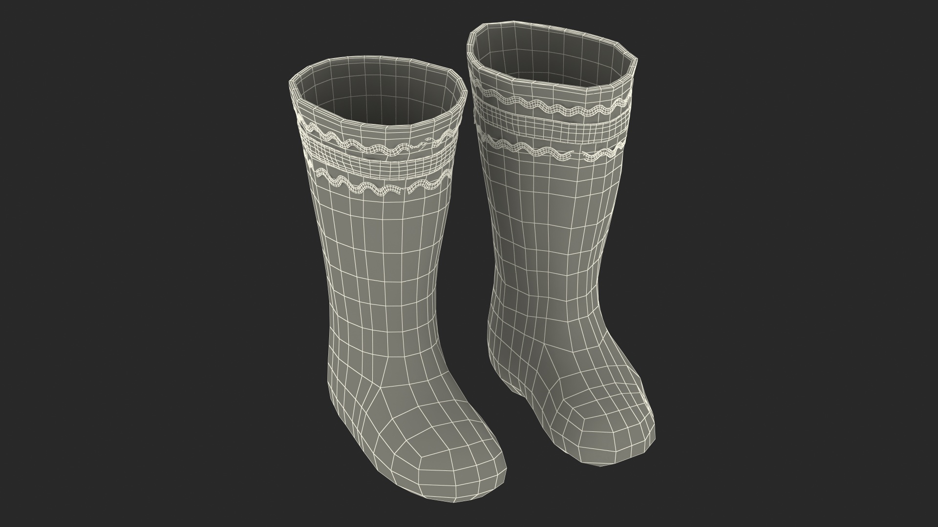3D Warm White Felt Boots With Embroidery Fur
