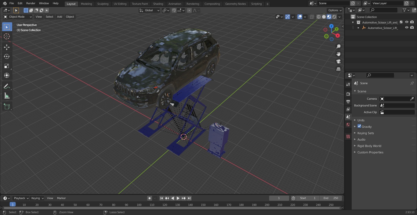 3D Automotive Scissor Lift and SUV