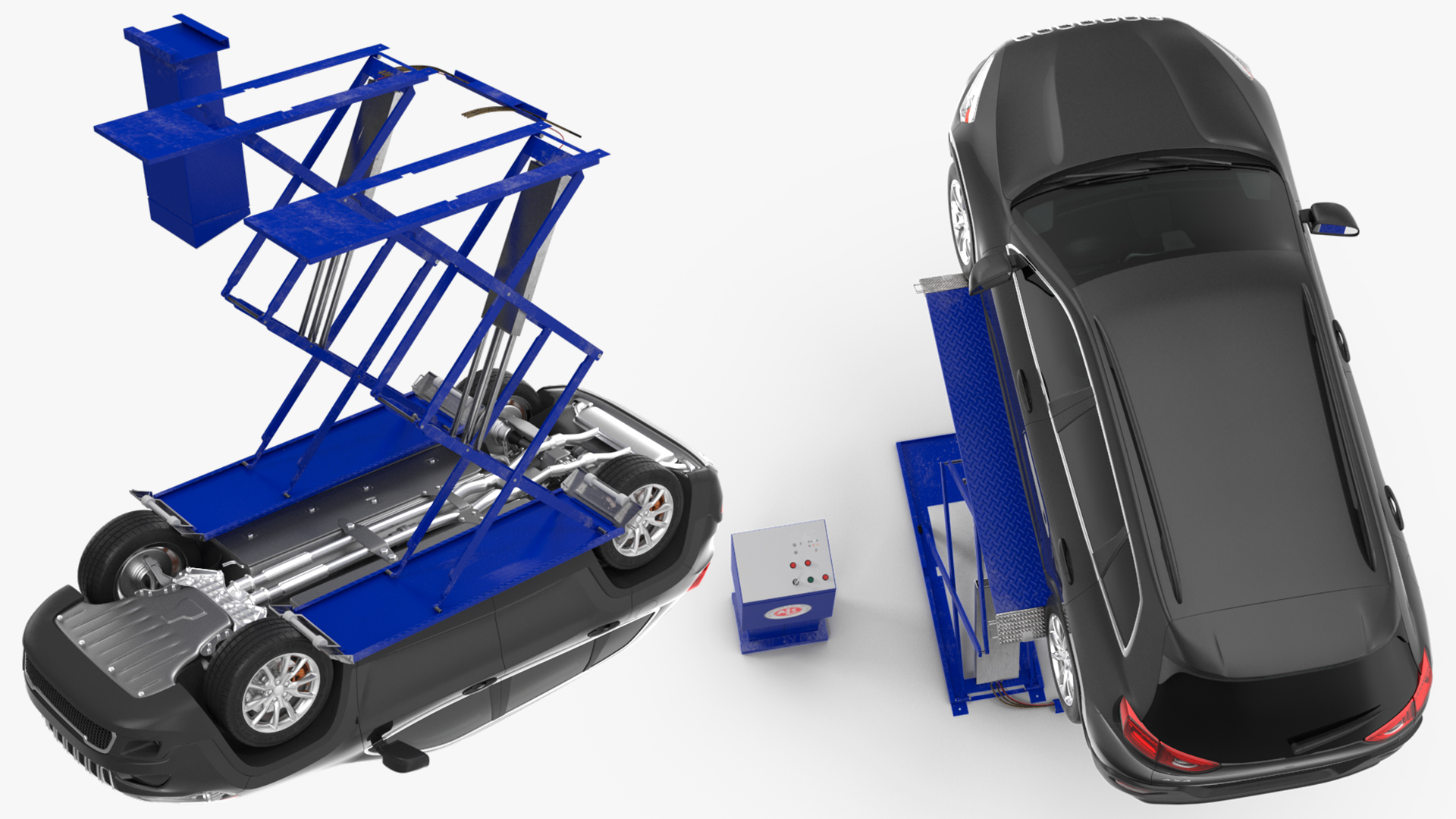 3D Automotive Scissor Lift and SUV