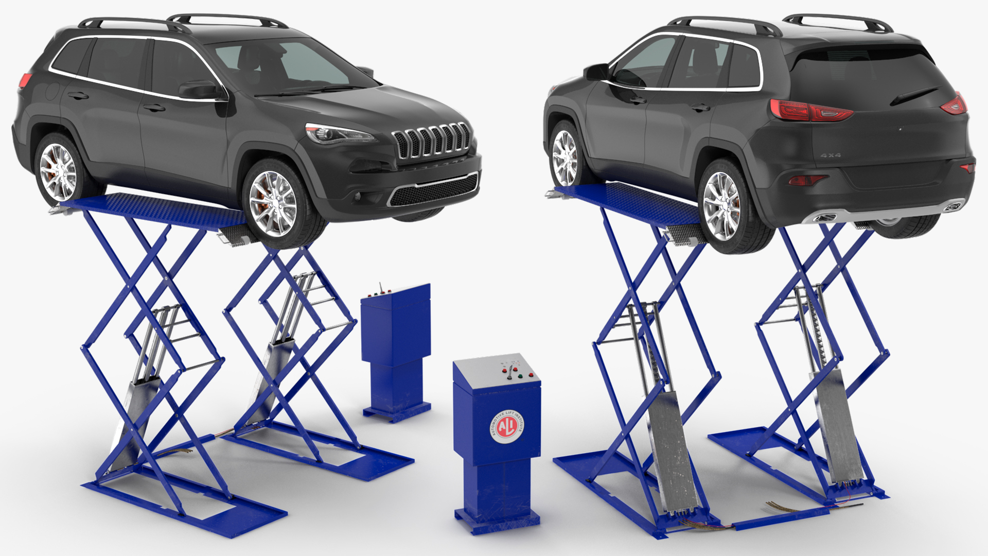 3D Automotive Scissor Lift and SUV