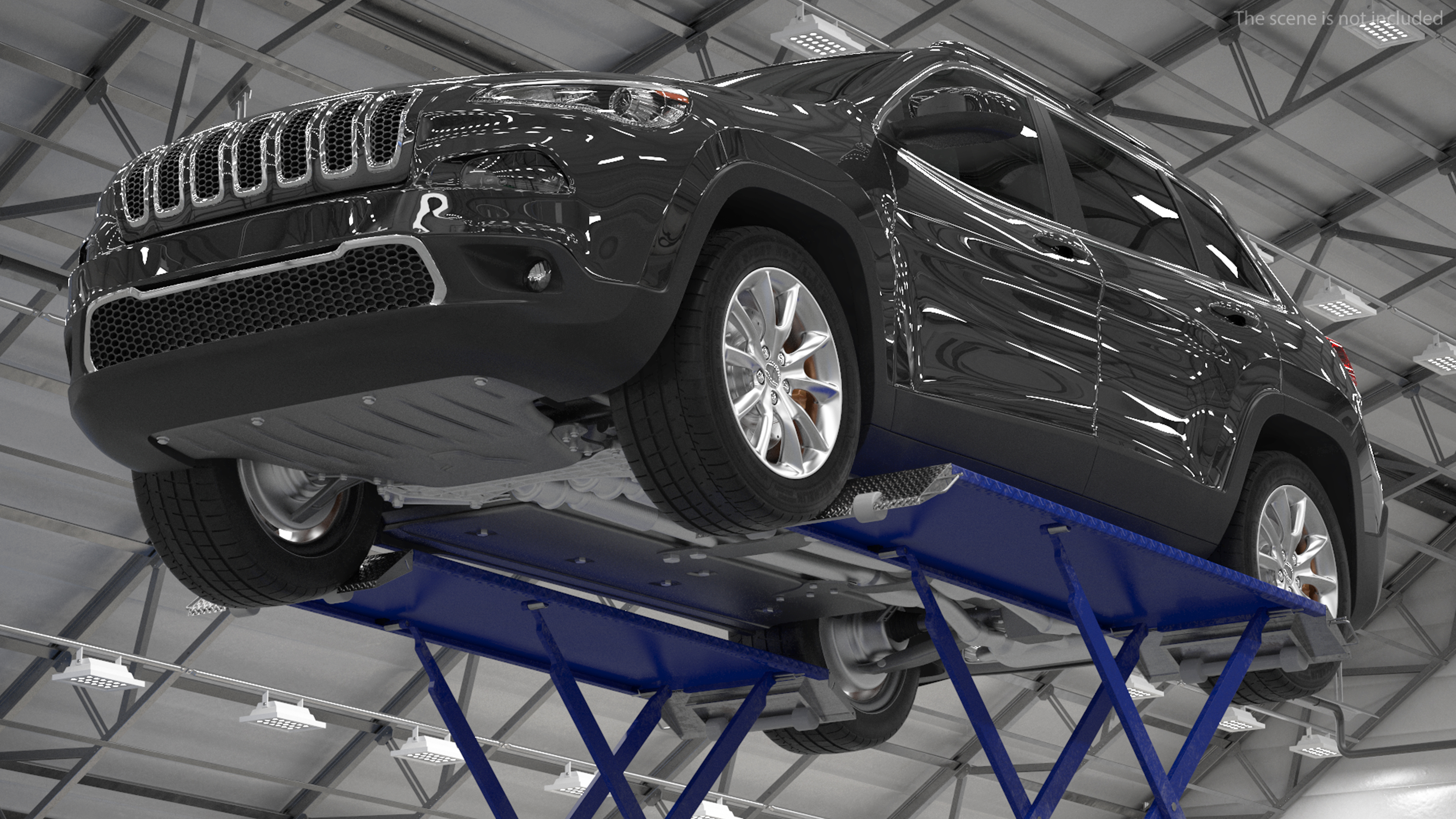 3D Automotive Scissor Lift and SUV
