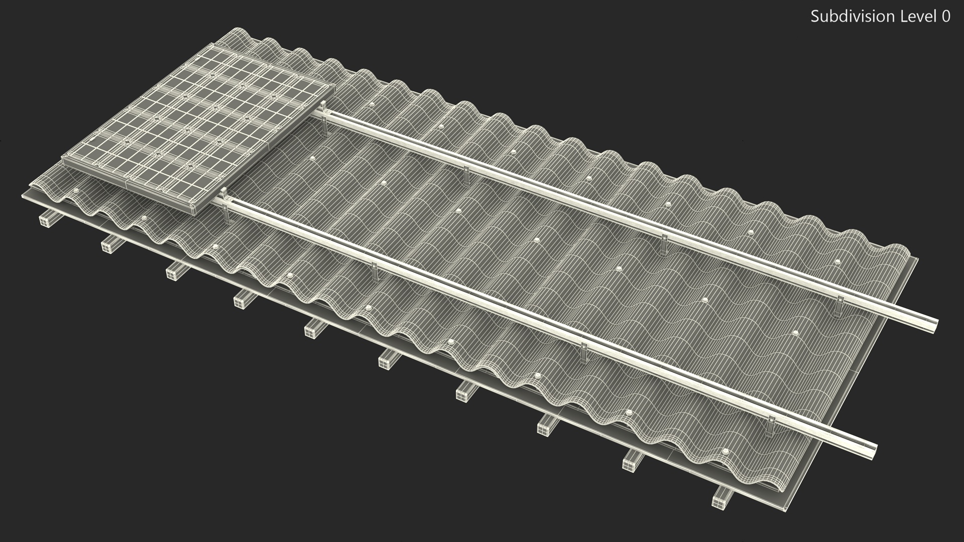 3D Asbestos Roof Slate with Solar Panel