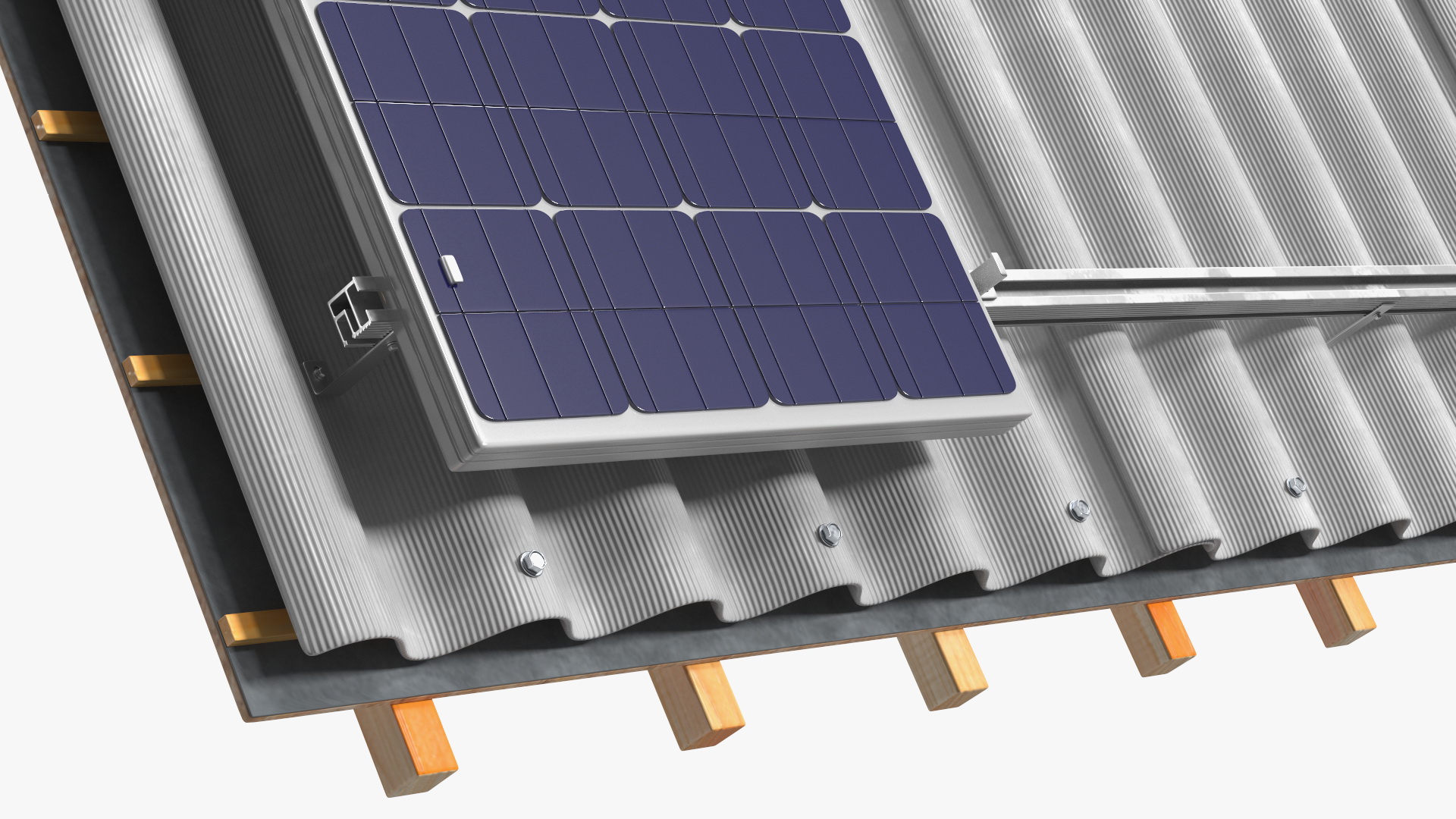3D Asbestos Roof Slate with Solar Panel