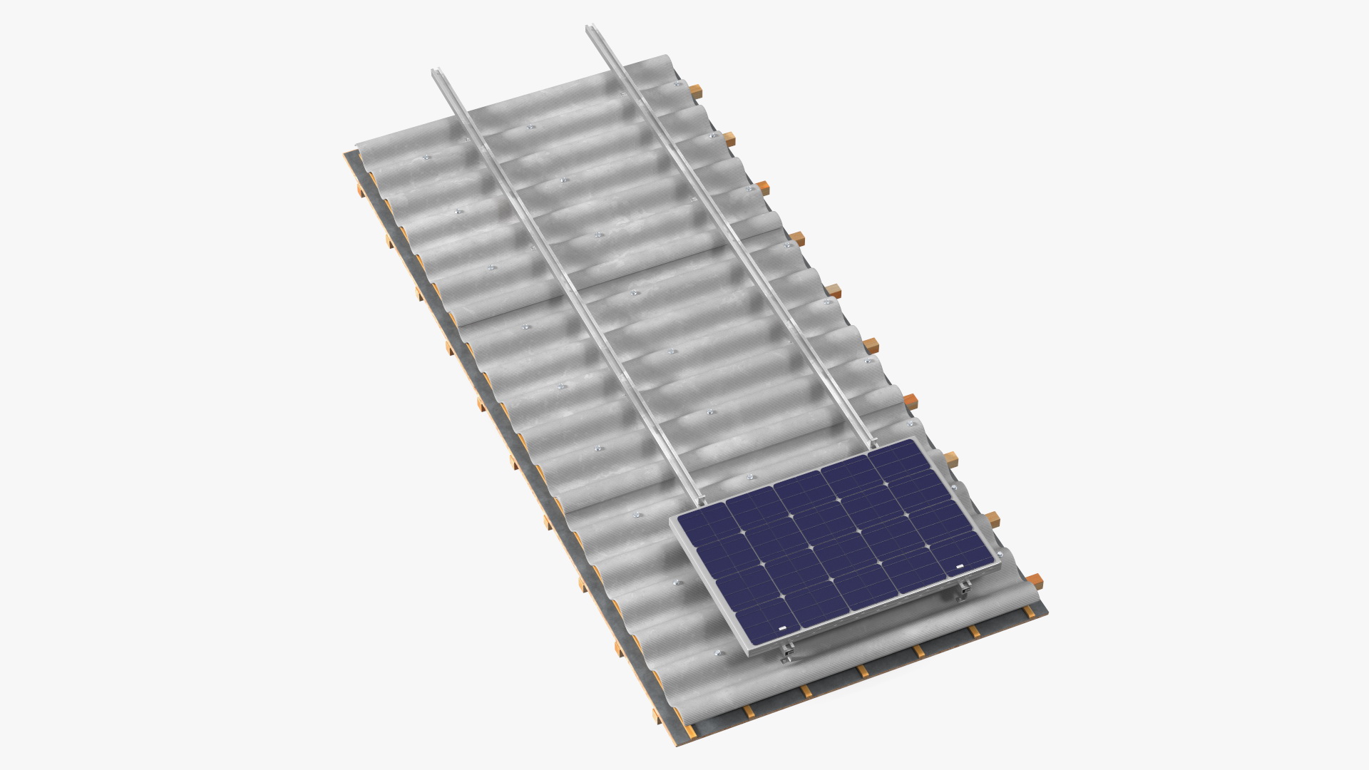 3D Asbestos Roof Slate with Solar Panel