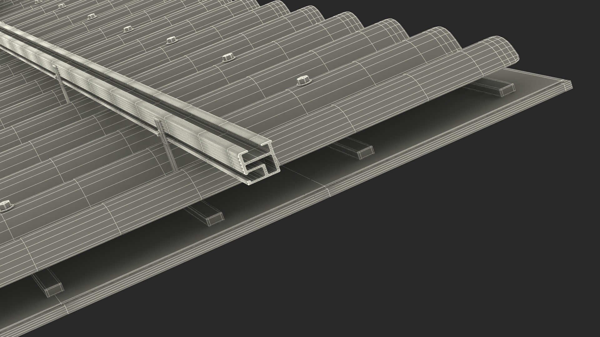 3D Asbestos Roof Slate with Solar Panel