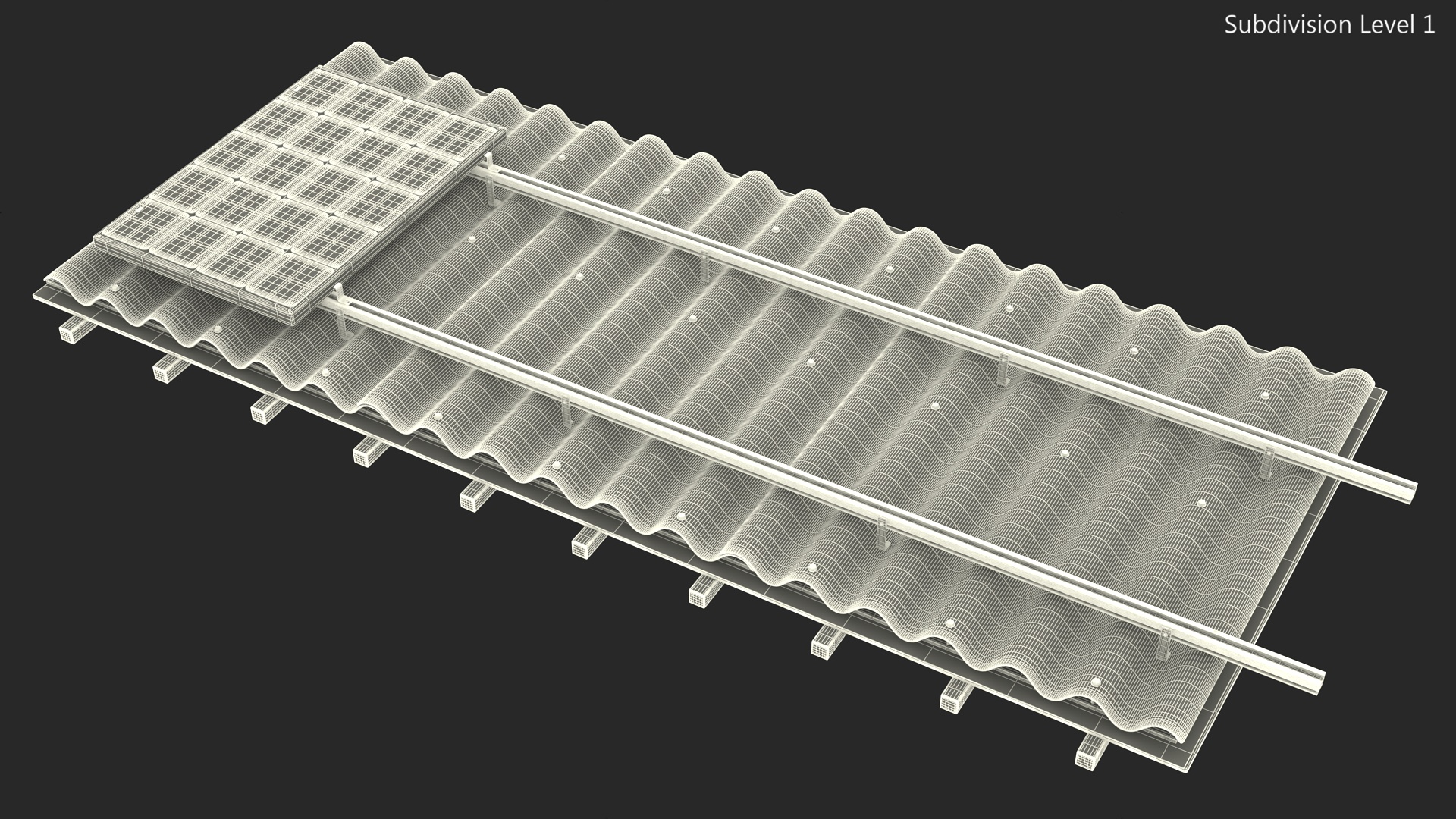 3D Asbestos Roof Slate with Solar Panel