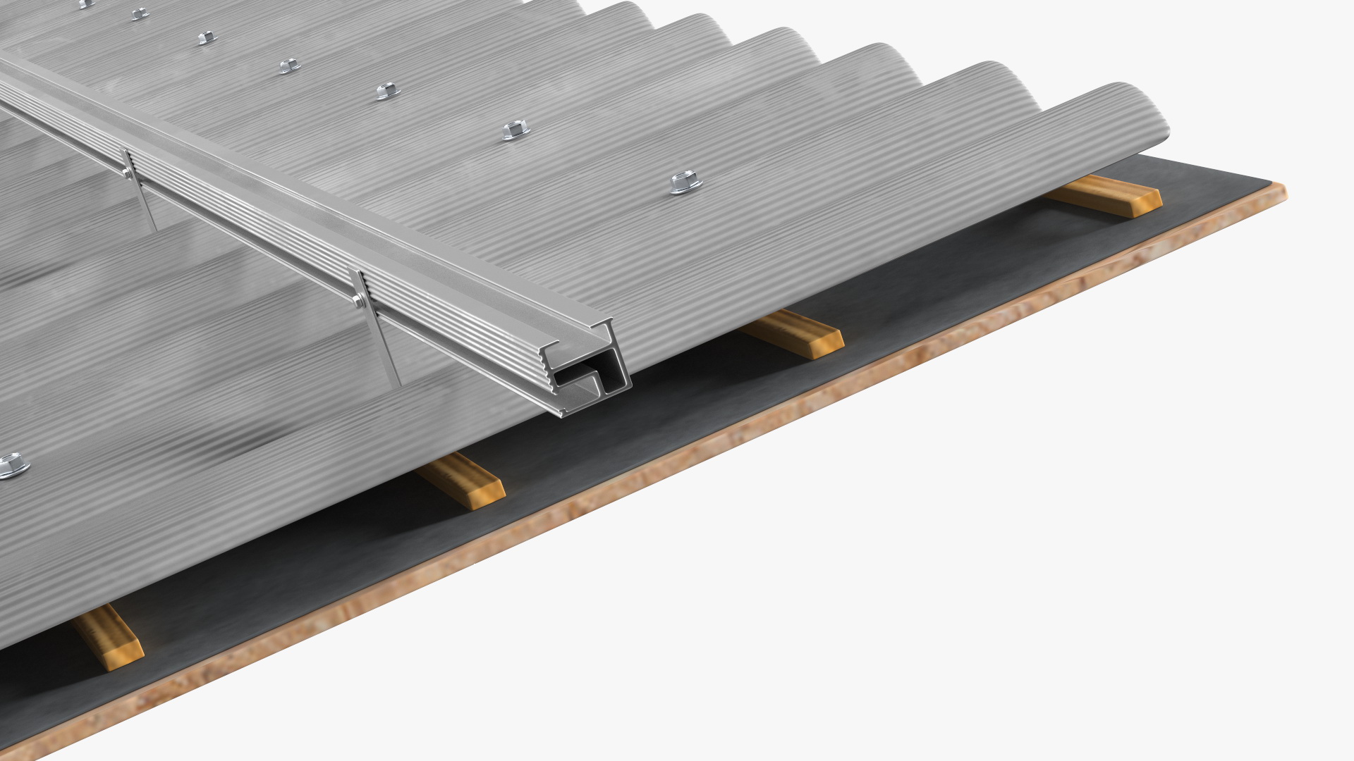 3D Asbestos Roof Slate with Solar Panel