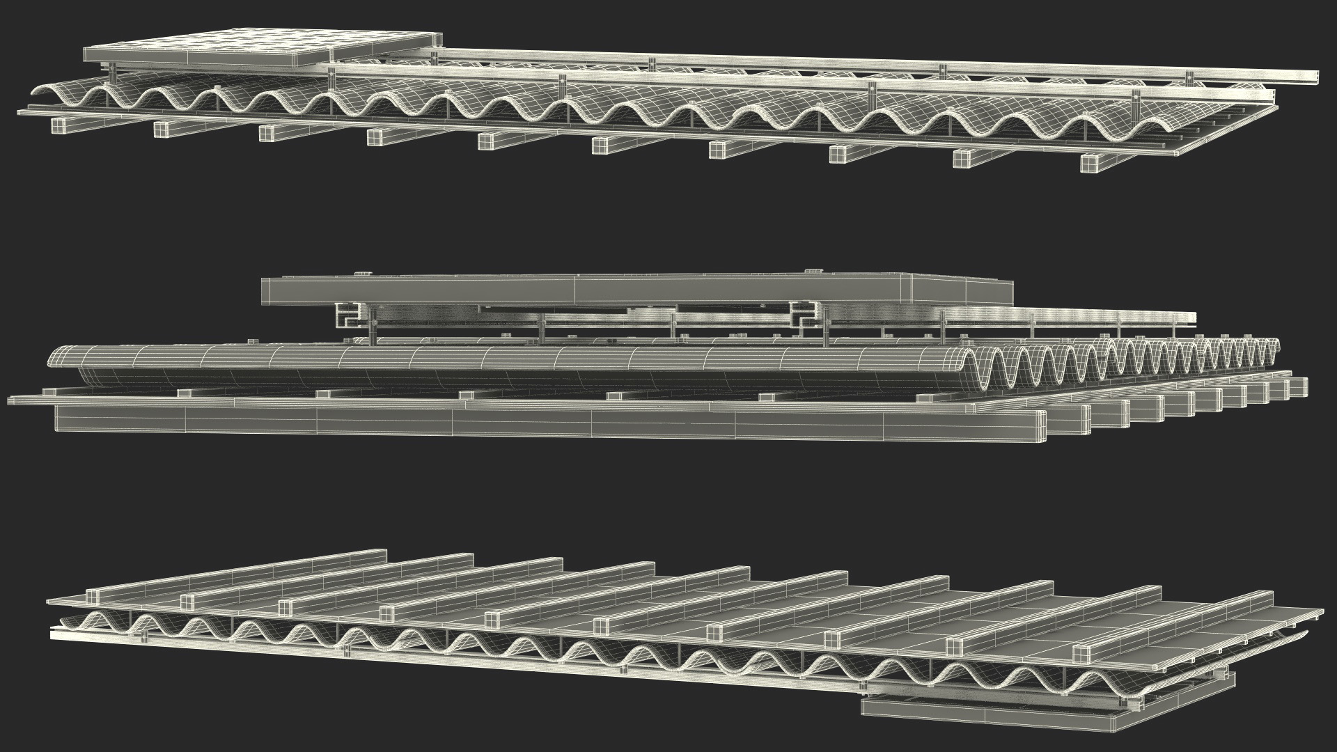 3D Asbestos Roof Slate with Solar Panel