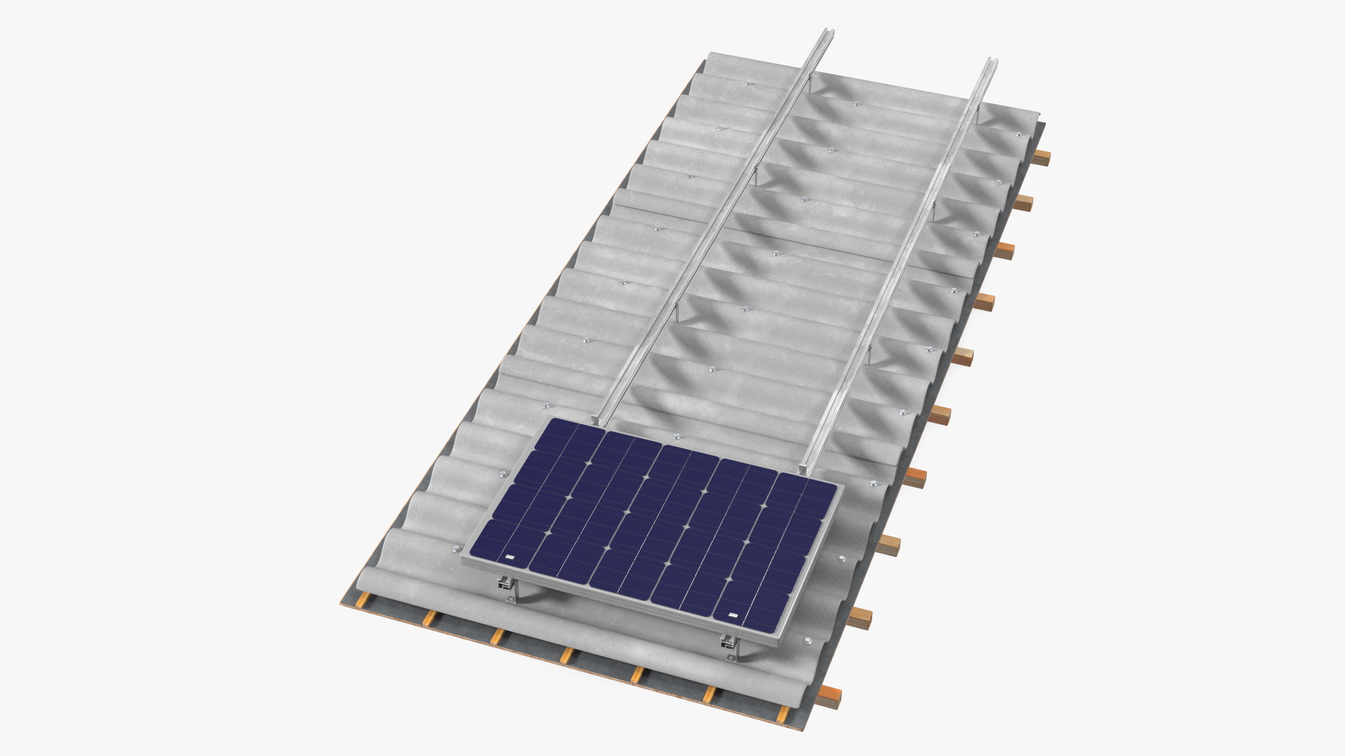 3D Asbestos Roof Slate with Solar Panel