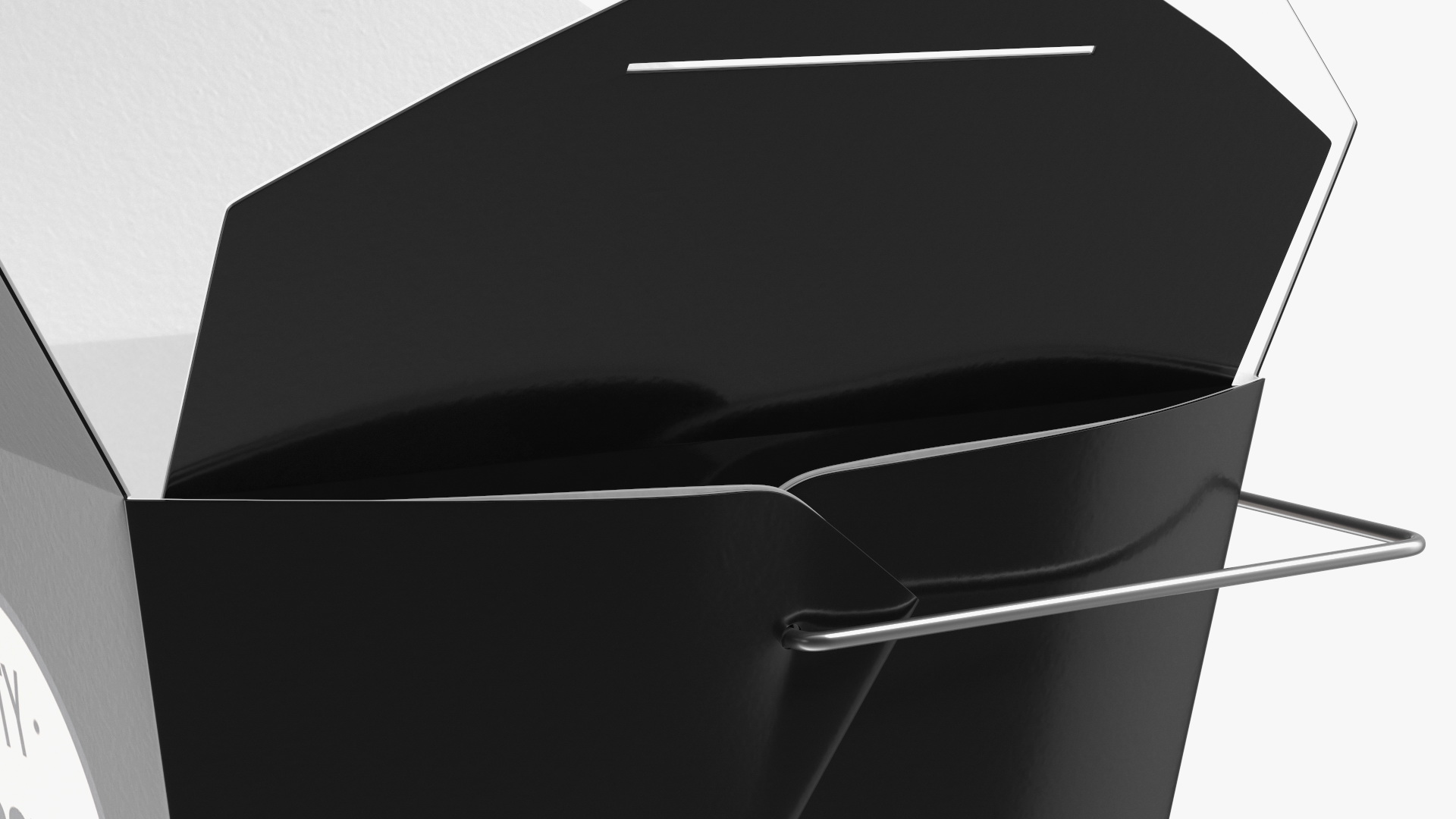 Black Paper Chinese Takeout Box 32 Oz Opened 3D model