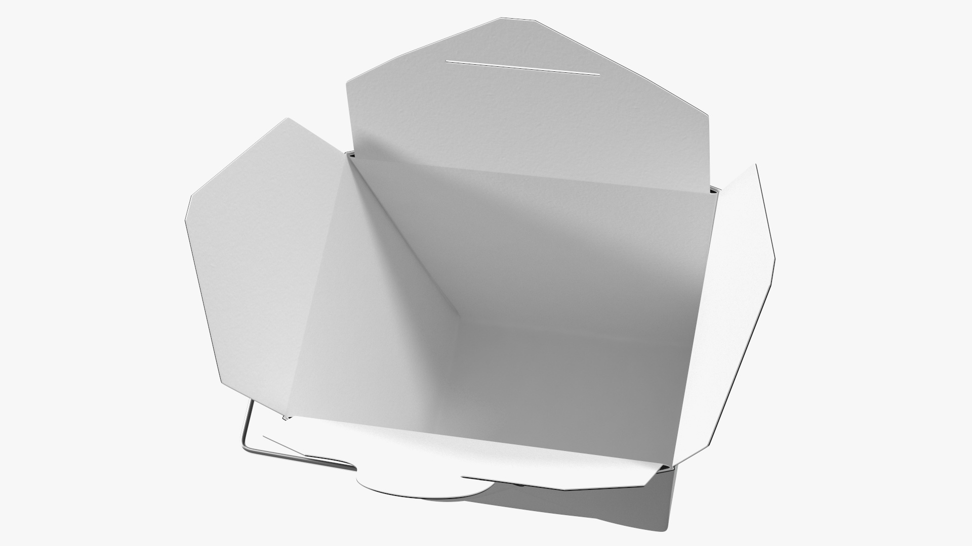Black Paper Chinese Takeout Box 32 Oz Opened 3D model