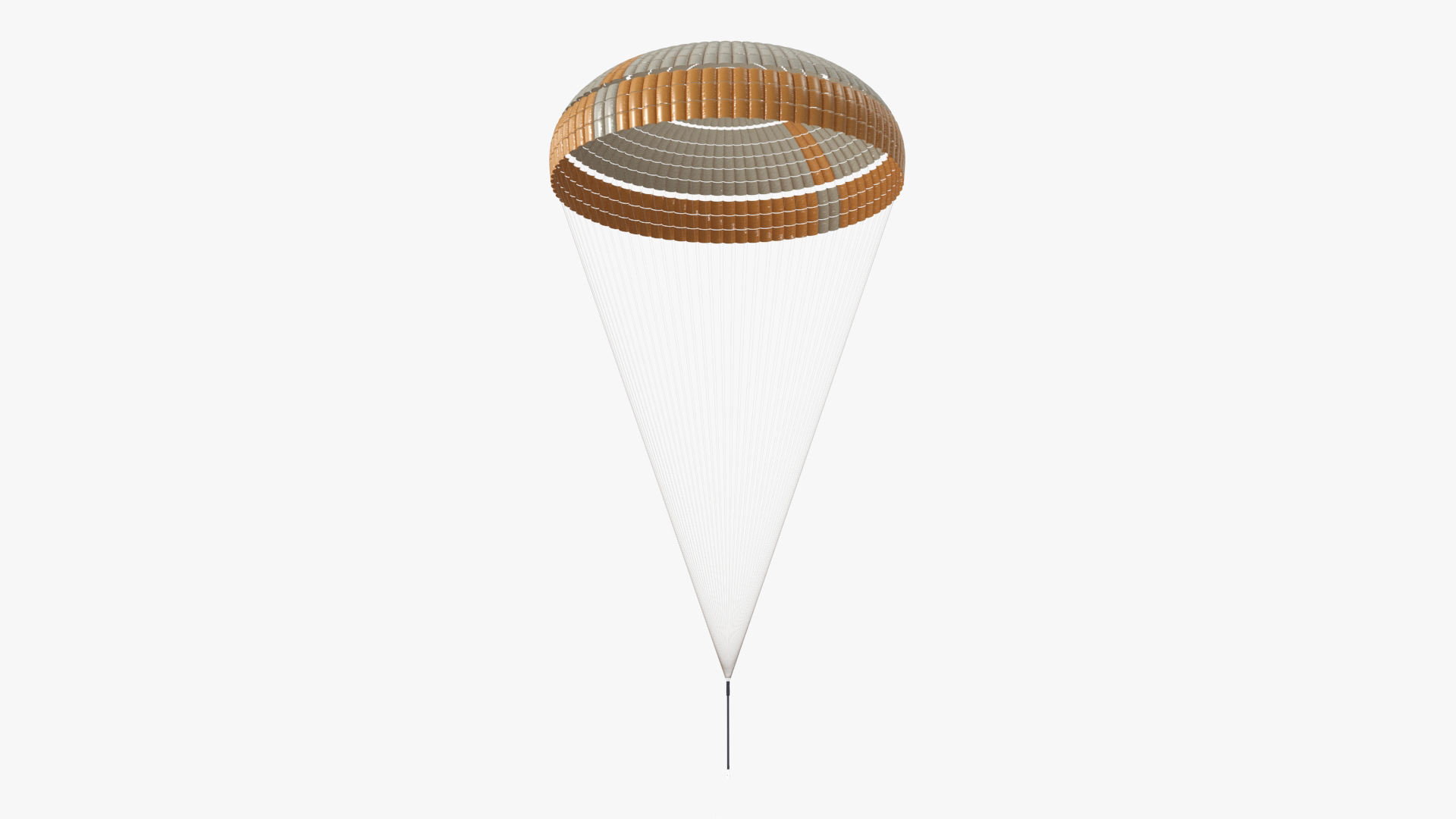 3D Subscale Parachute Triple with Cargo Yellow model