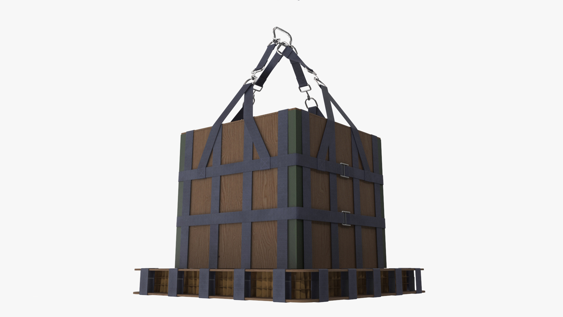 3D Subscale Parachute Triple with Cargo Yellow model