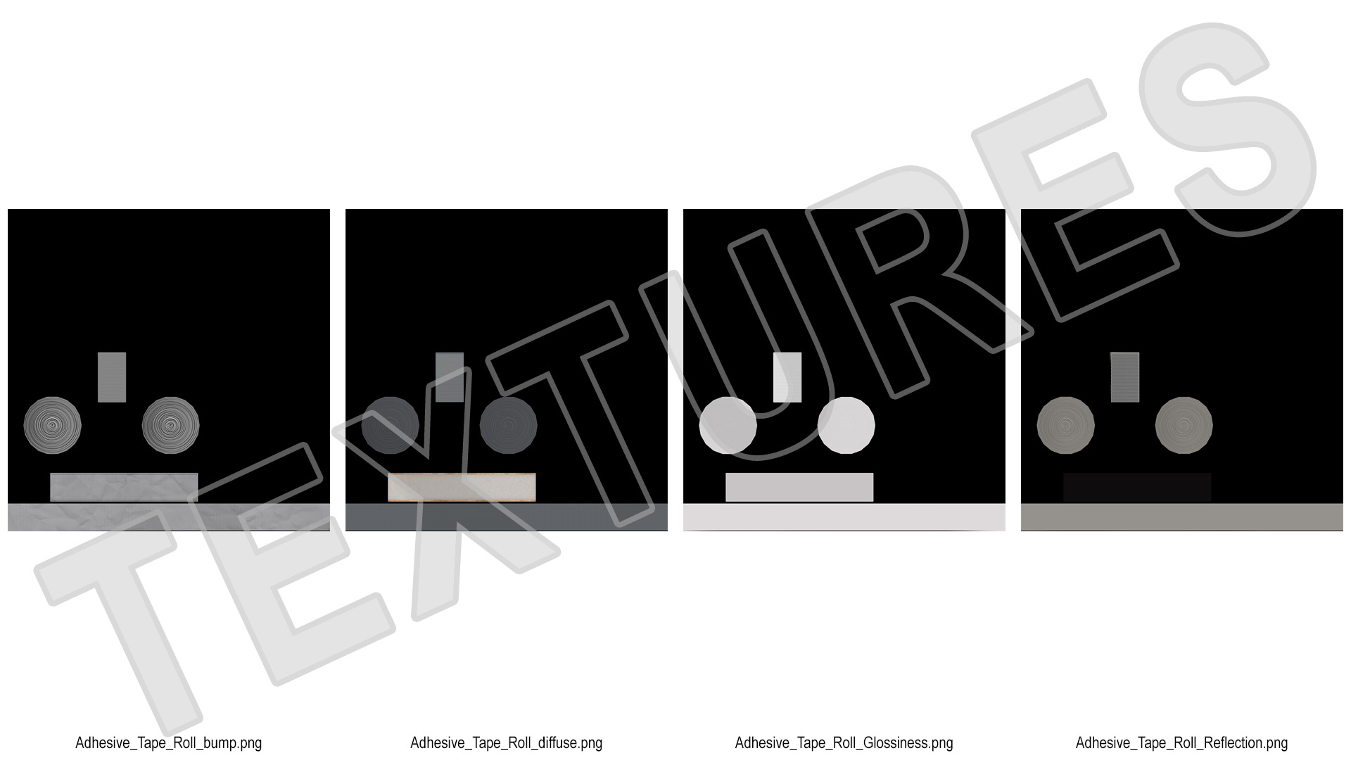 3D Adhesive Tape Roll model