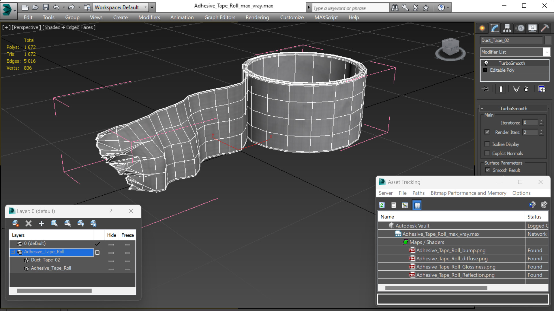3D Adhesive Tape Roll model