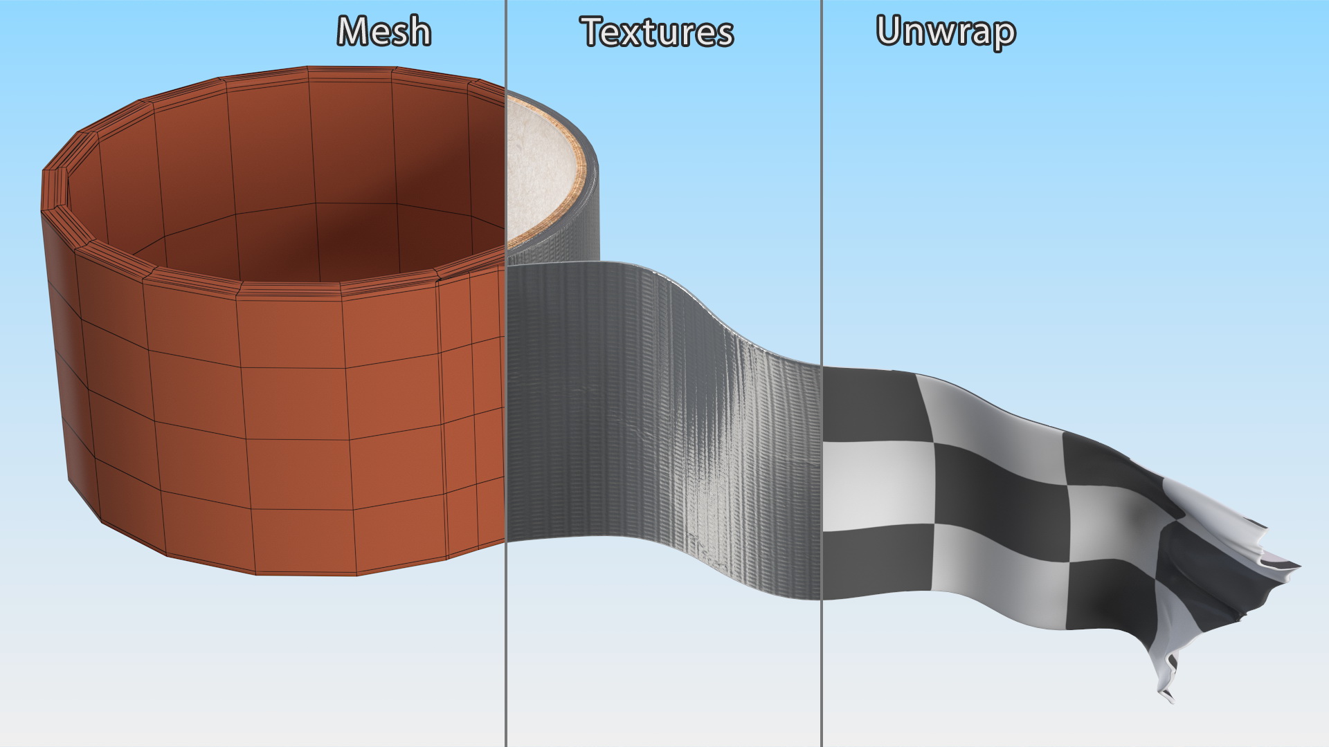 3D Adhesive Tape Roll model