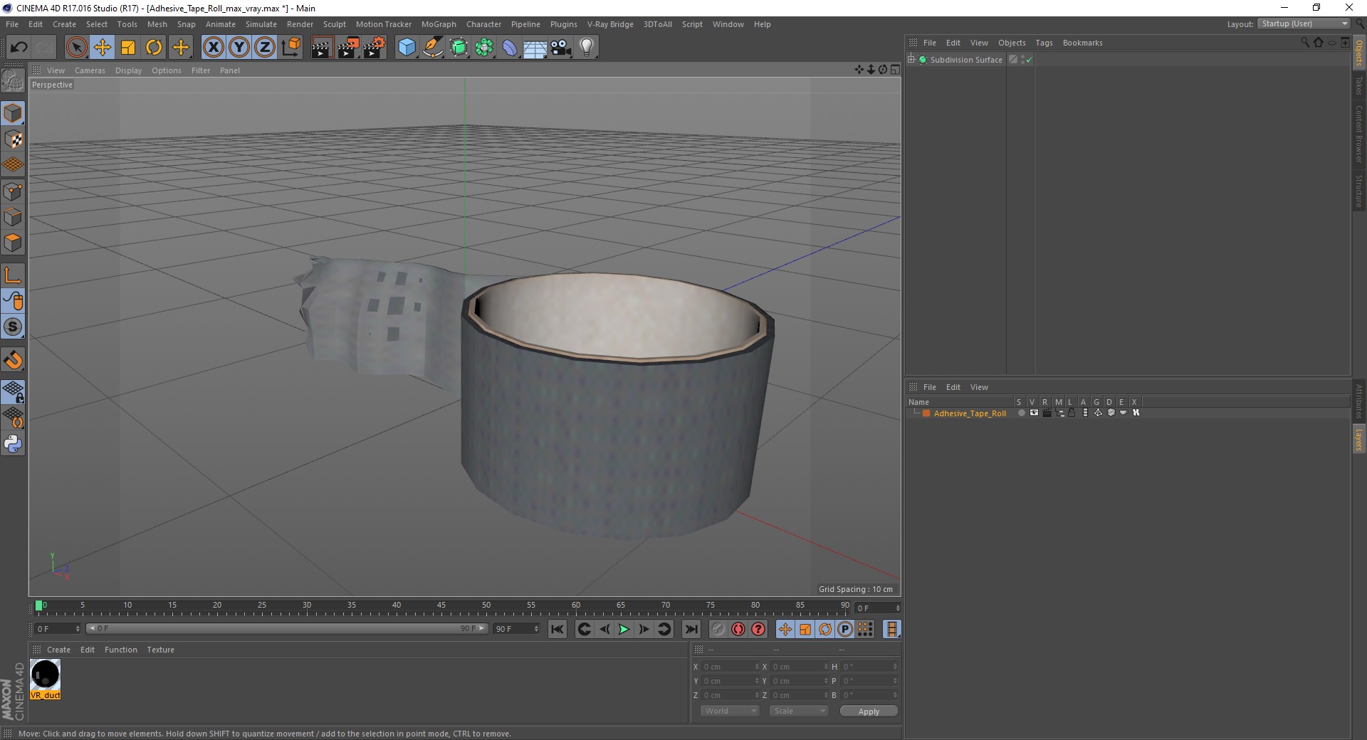 3D Adhesive Tape Roll model