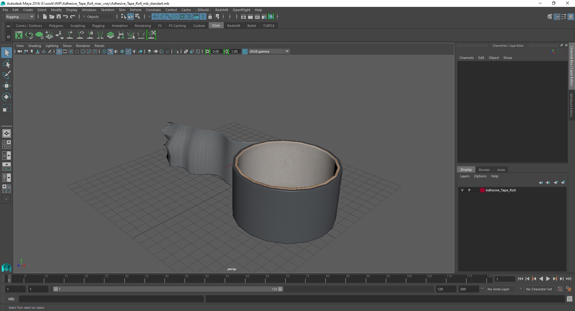 3D Adhesive Tape Roll model