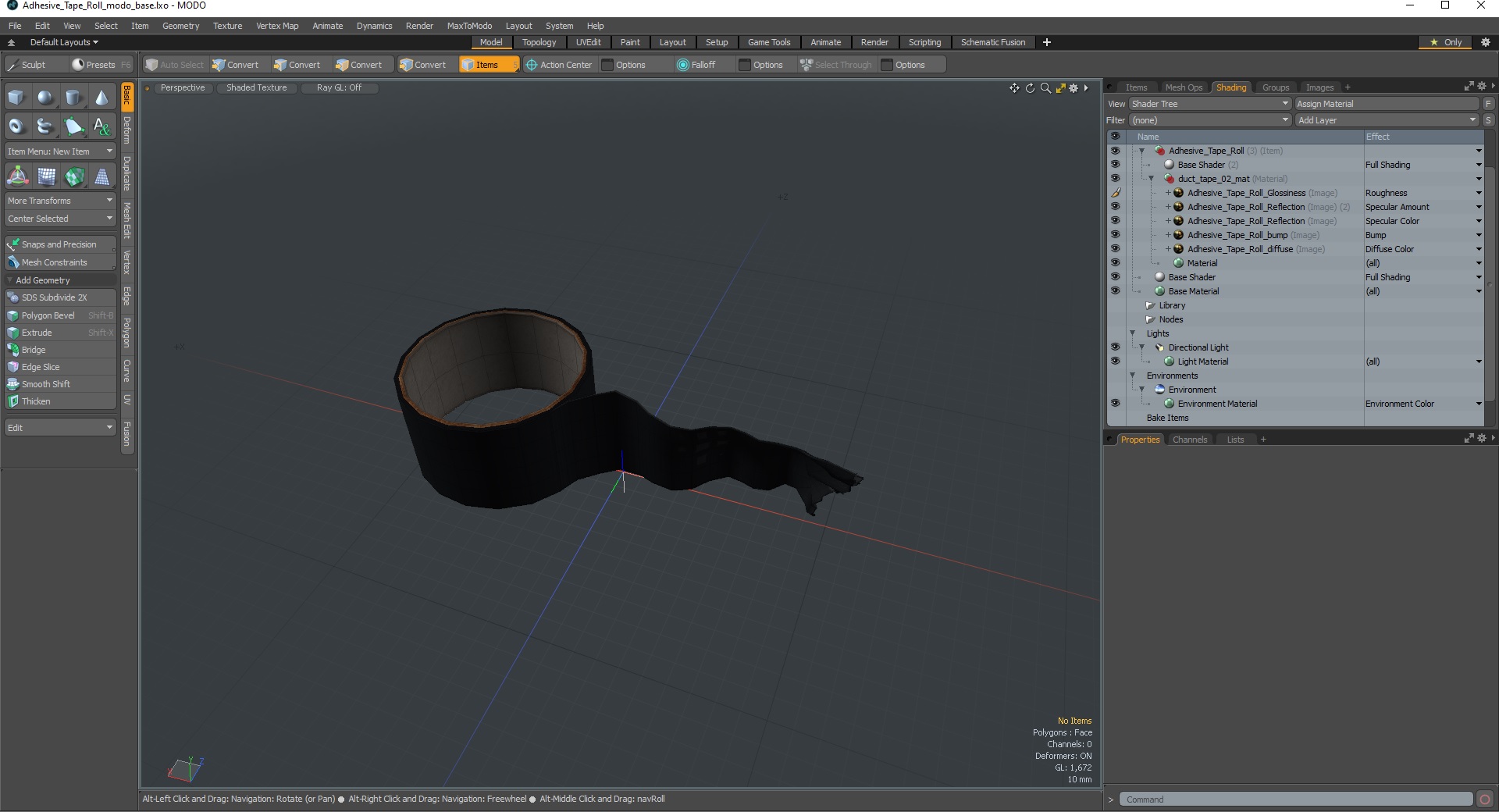 3D Adhesive Tape Roll model