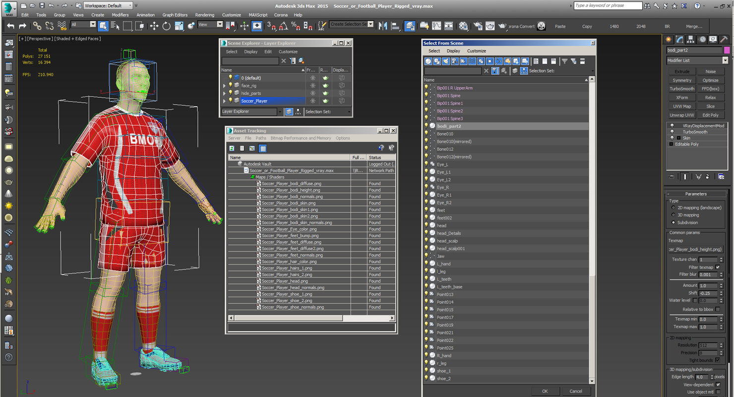 Soccer or Football Player Rigged 3D