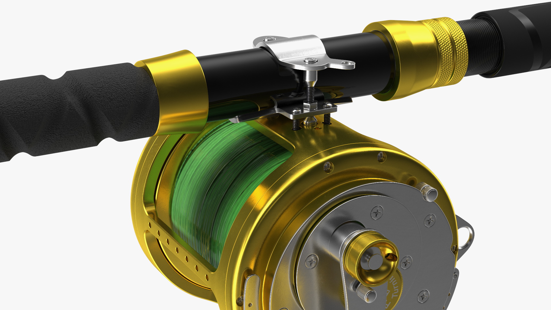 3D model EatMyTackle 80 Wide 2Speed Fishing Reel Bue Marlin Tournament Rod