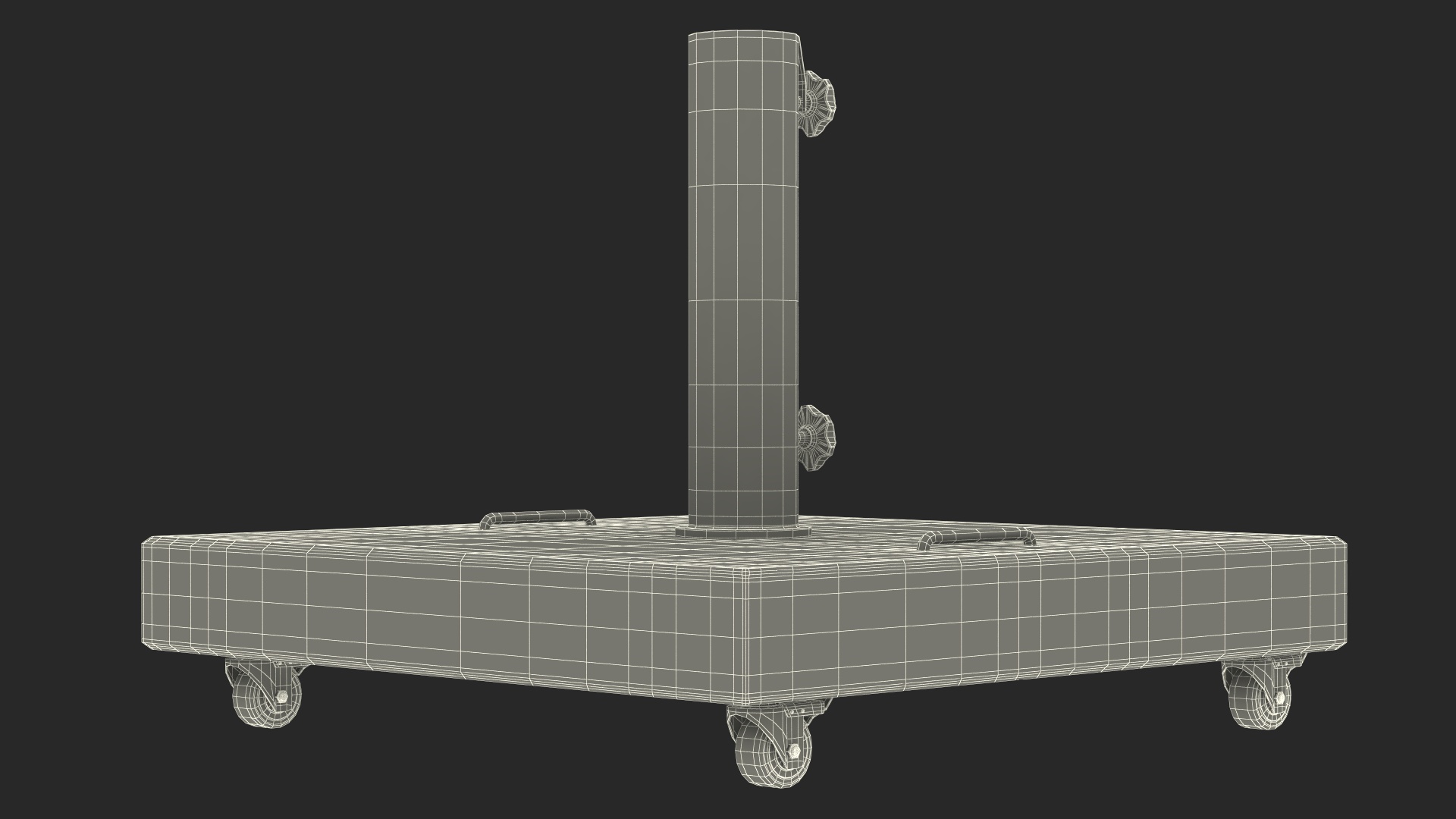 3D Light Granite Base on Wheels model