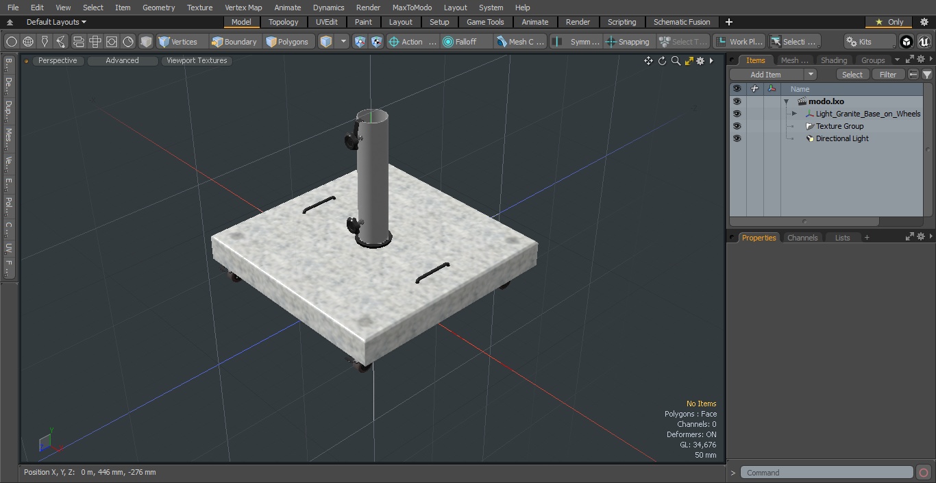 3D Light Granite Base on Wheels model