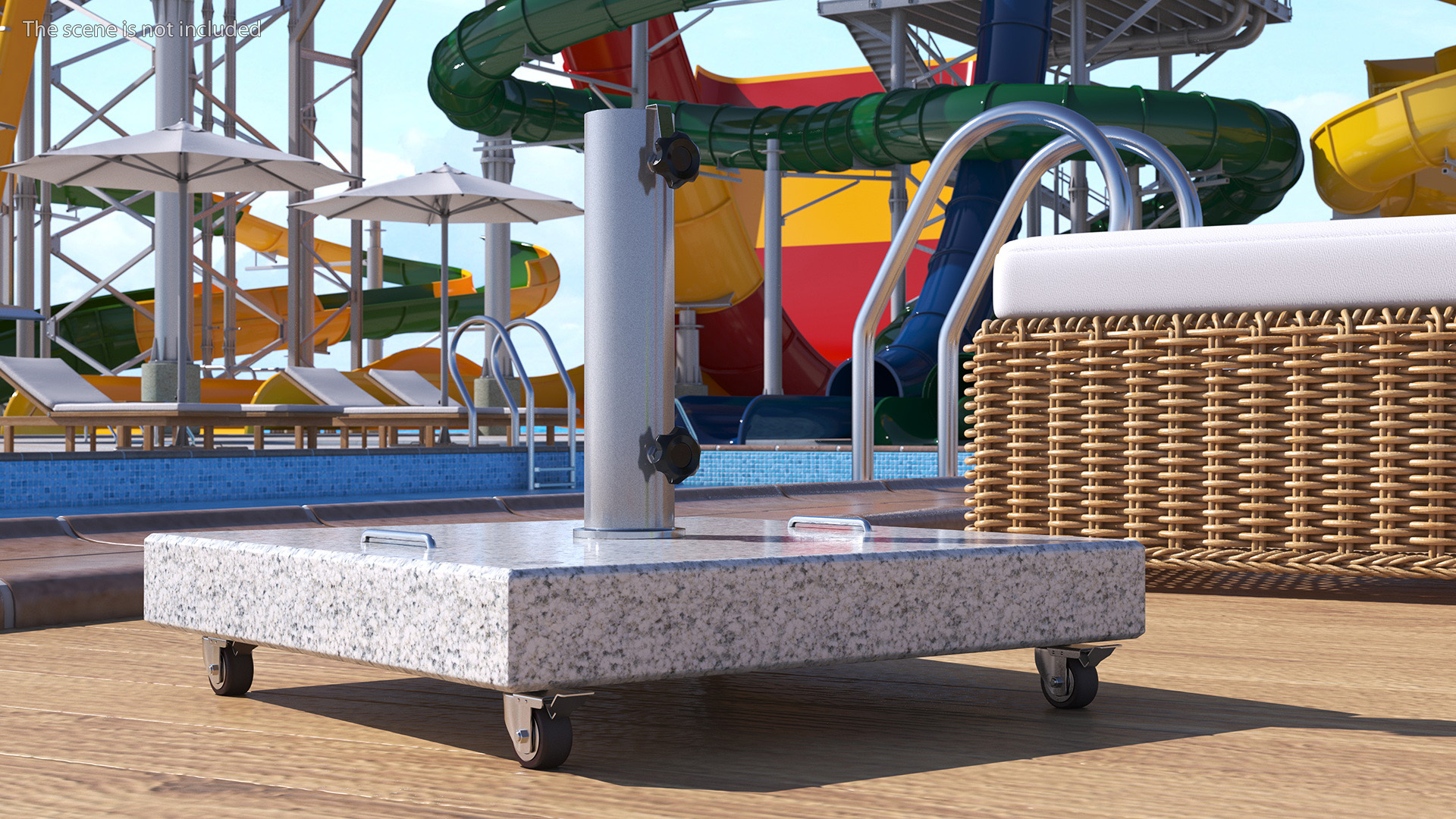 3D Light Granite Base on Wheels model