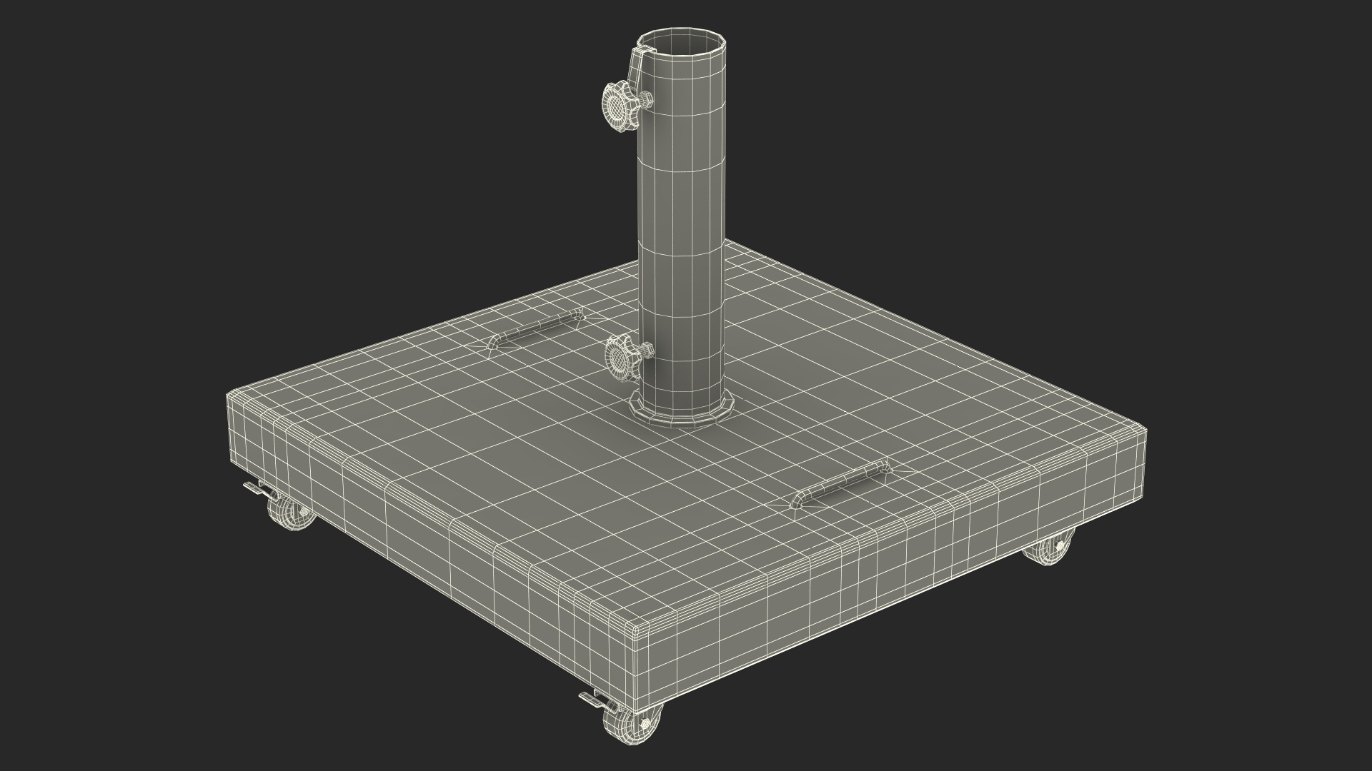 3D Light Granite Base on Wheels model