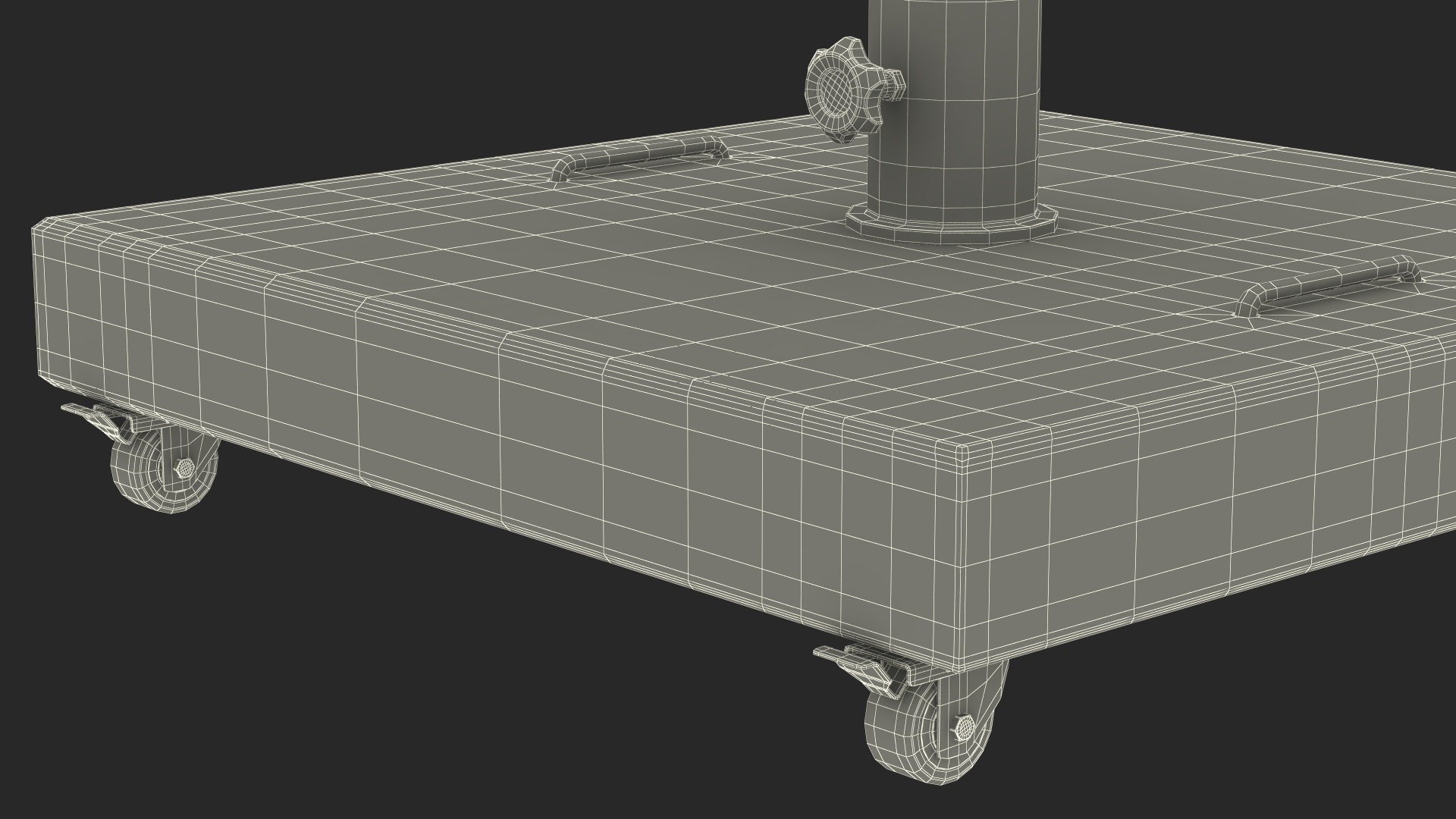 3D Light Granite Base on Wheels model