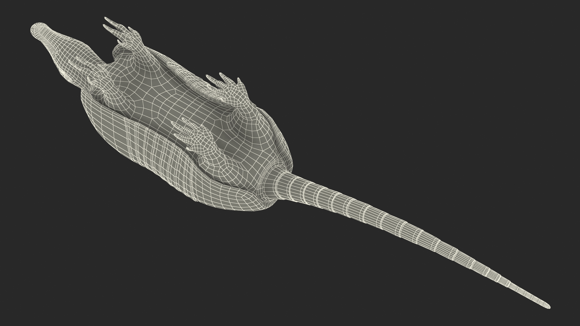 3D model Armadillo Pink Rigged for Cinema 4D