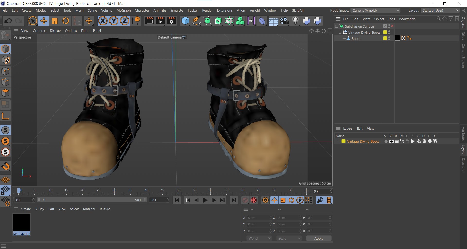 3D model Vintage Diving Boots