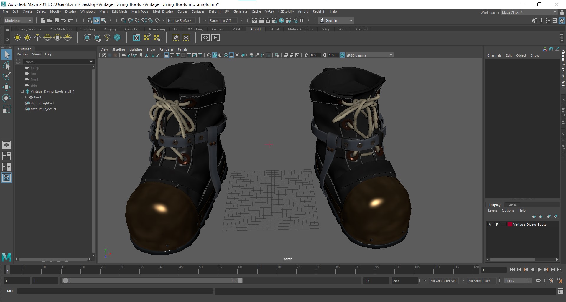 3D model Vintage Diving Boots