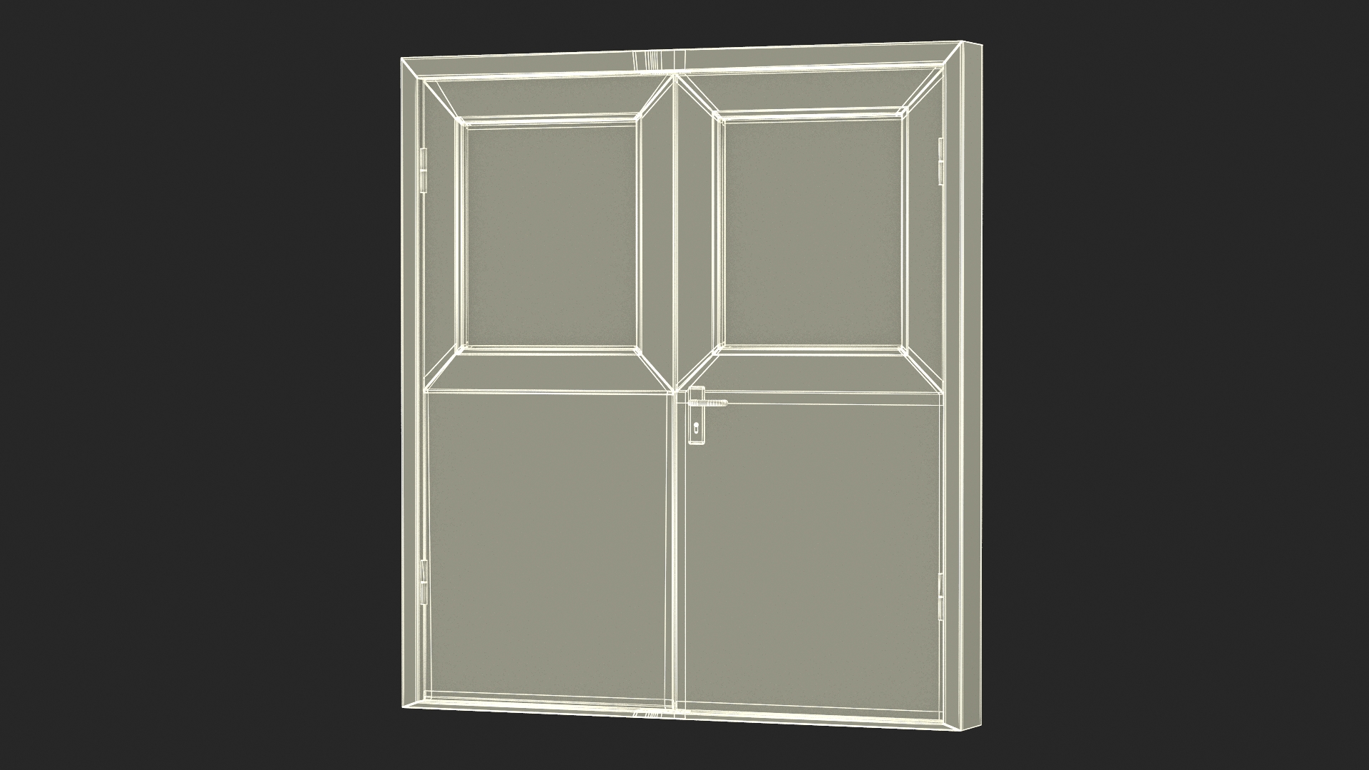 3D model Grey Fire Exit Doors with Panic Bar
