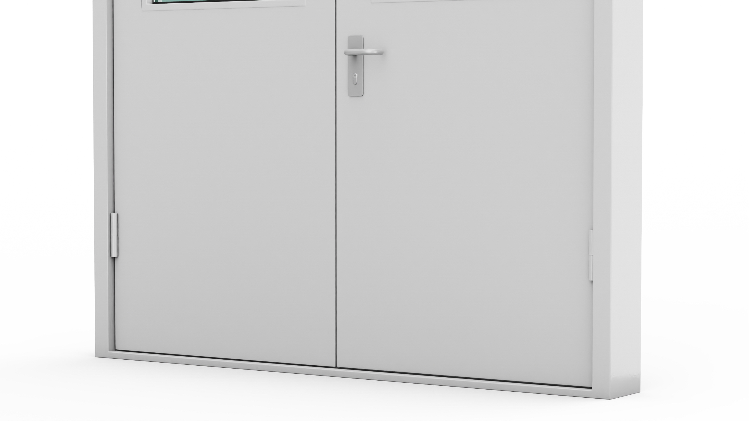 3D model Grey Fire Exit Doors with Panic Bar