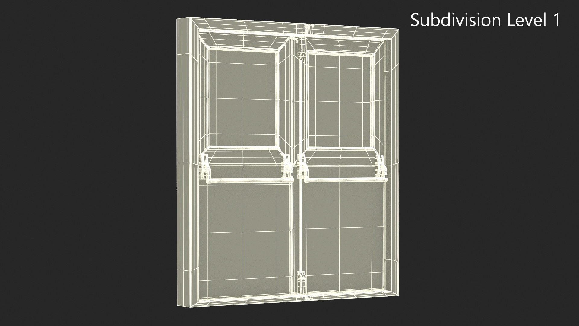 3D model Grey Fire Exit Doors with Panic Bar