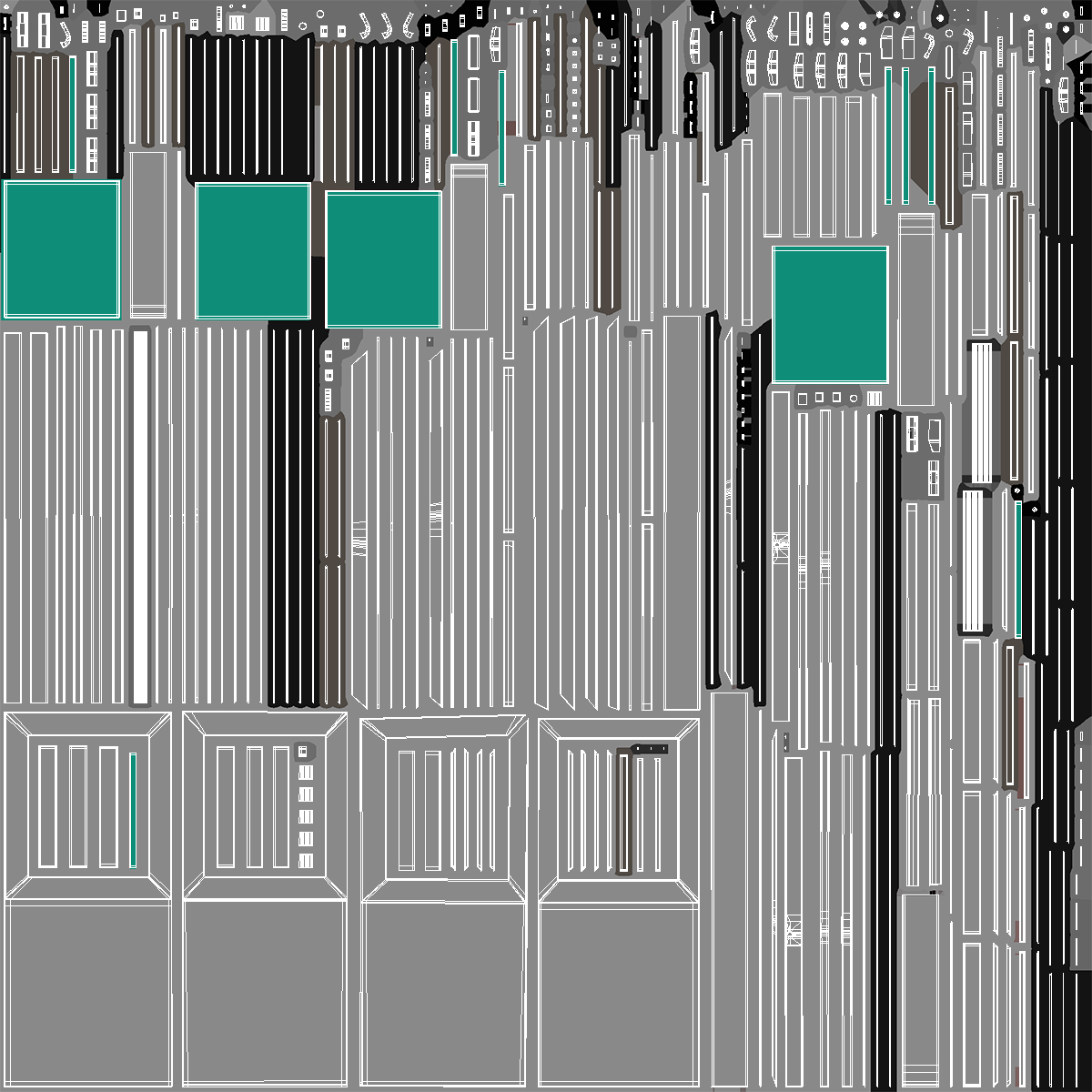 3D model Grey Fire Exit Doors with Panic Bar