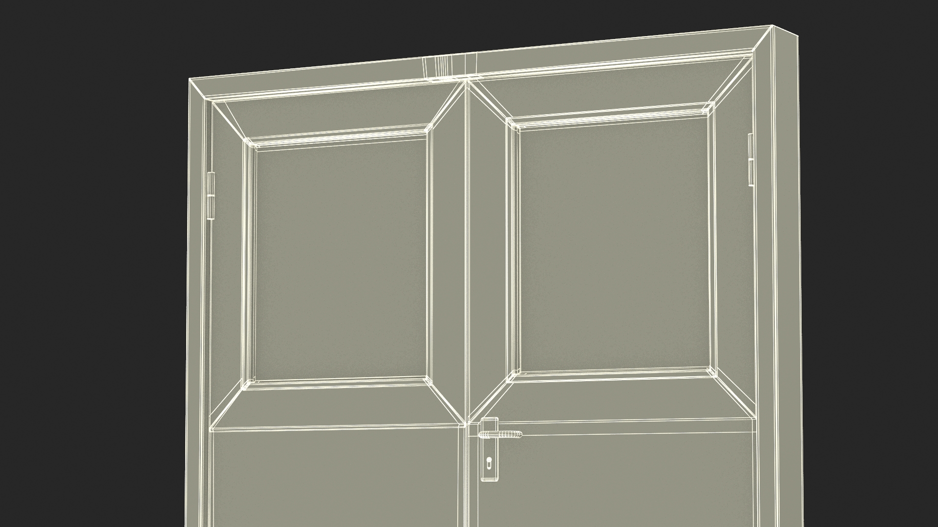 3D model Grey Fire Exit Doors with Panic Bar