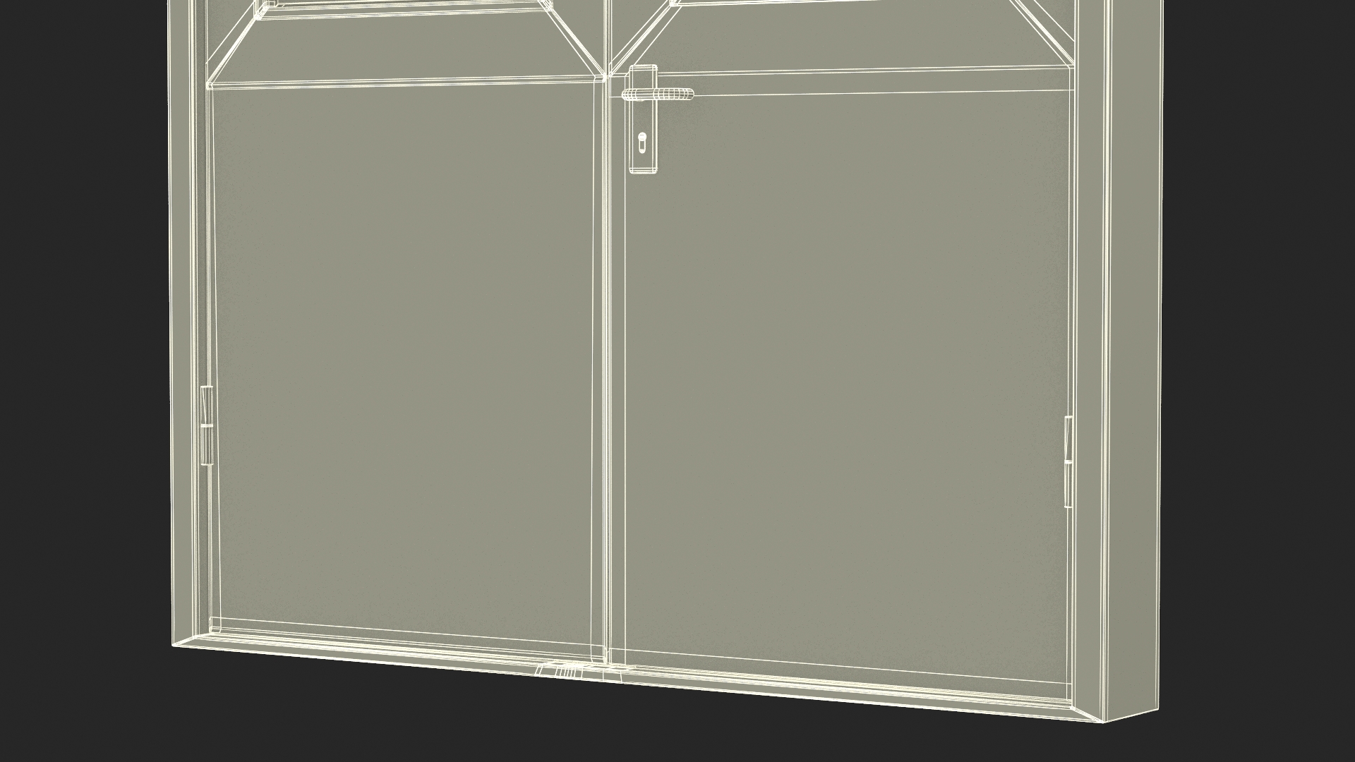 3D model Grey Fire Exit Doors with Panic Bar