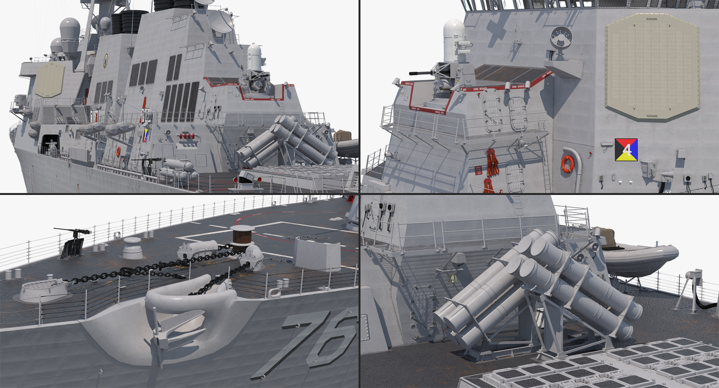 3D Arleigh Burke Destroyer Higgins DDG 76 model