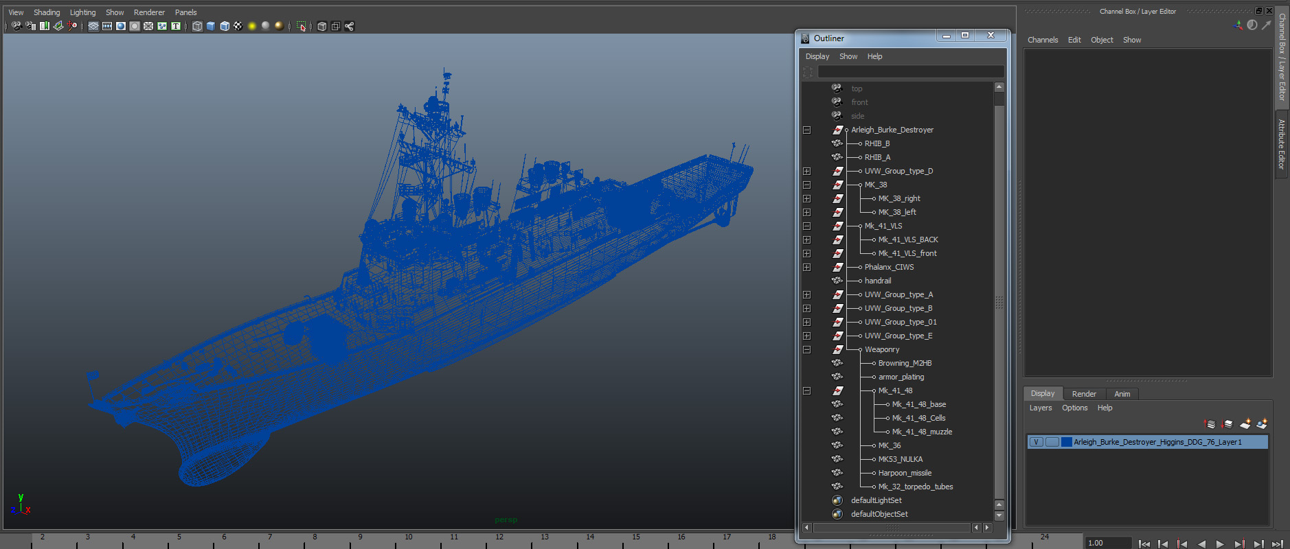 3D Arleigh Burke Destroyer Higgins DDG 76 model