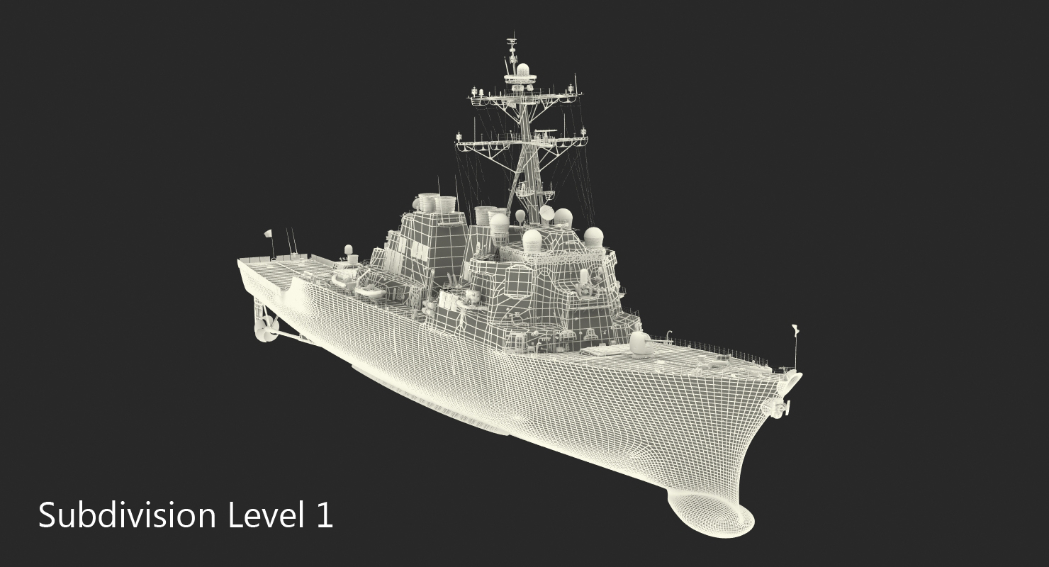 3D Arleigh Burke Destroyer Higgins DDG 76 model