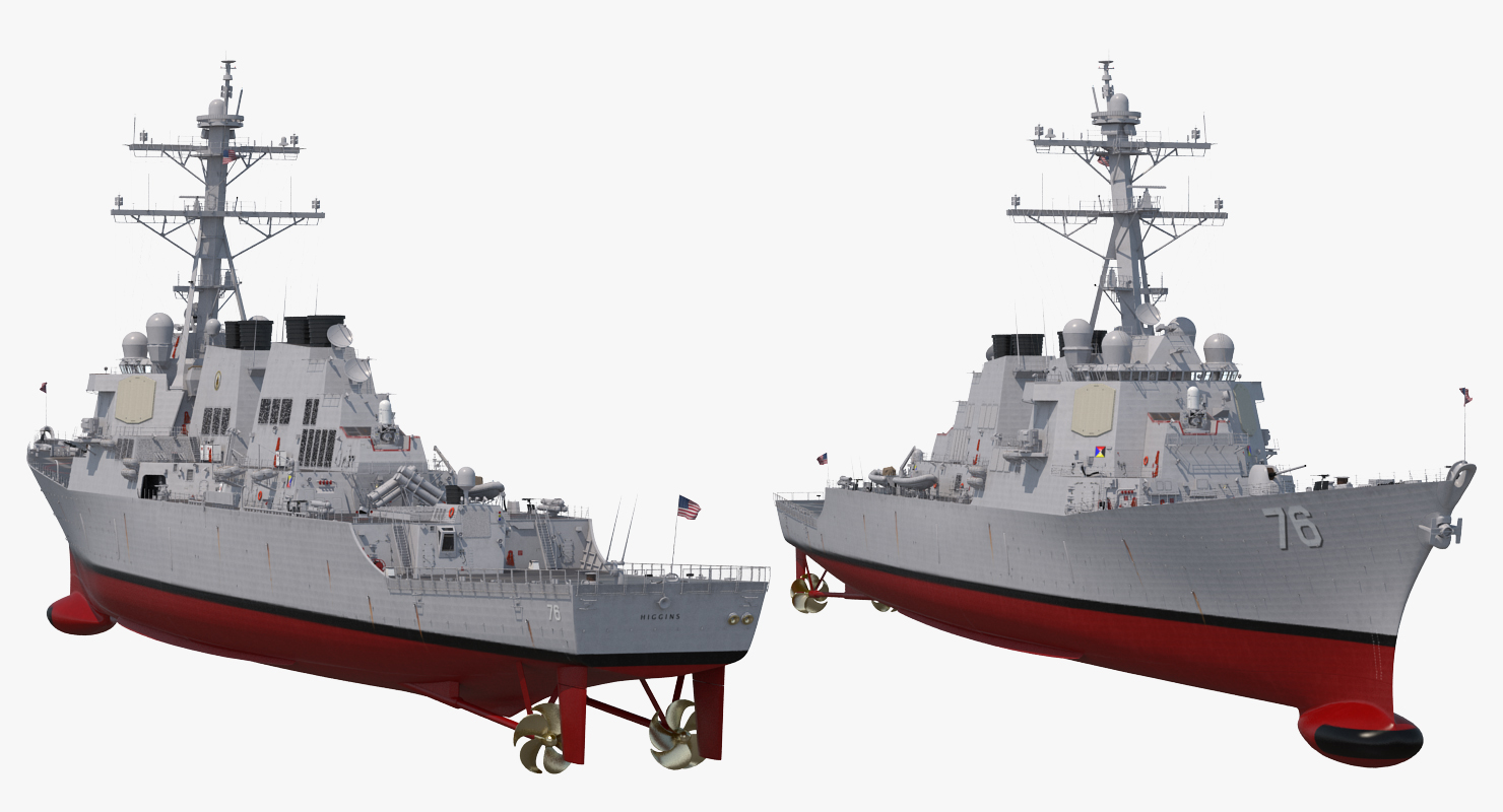 3D Arleigh Burke Destroyer Higgins DDG 76 model