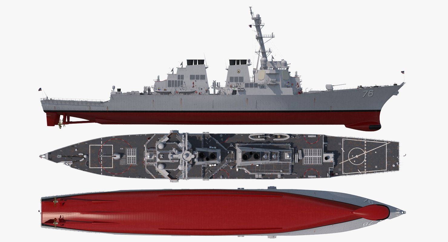 3D Arleigh Burke Destroyer Higgins DDG 76 model