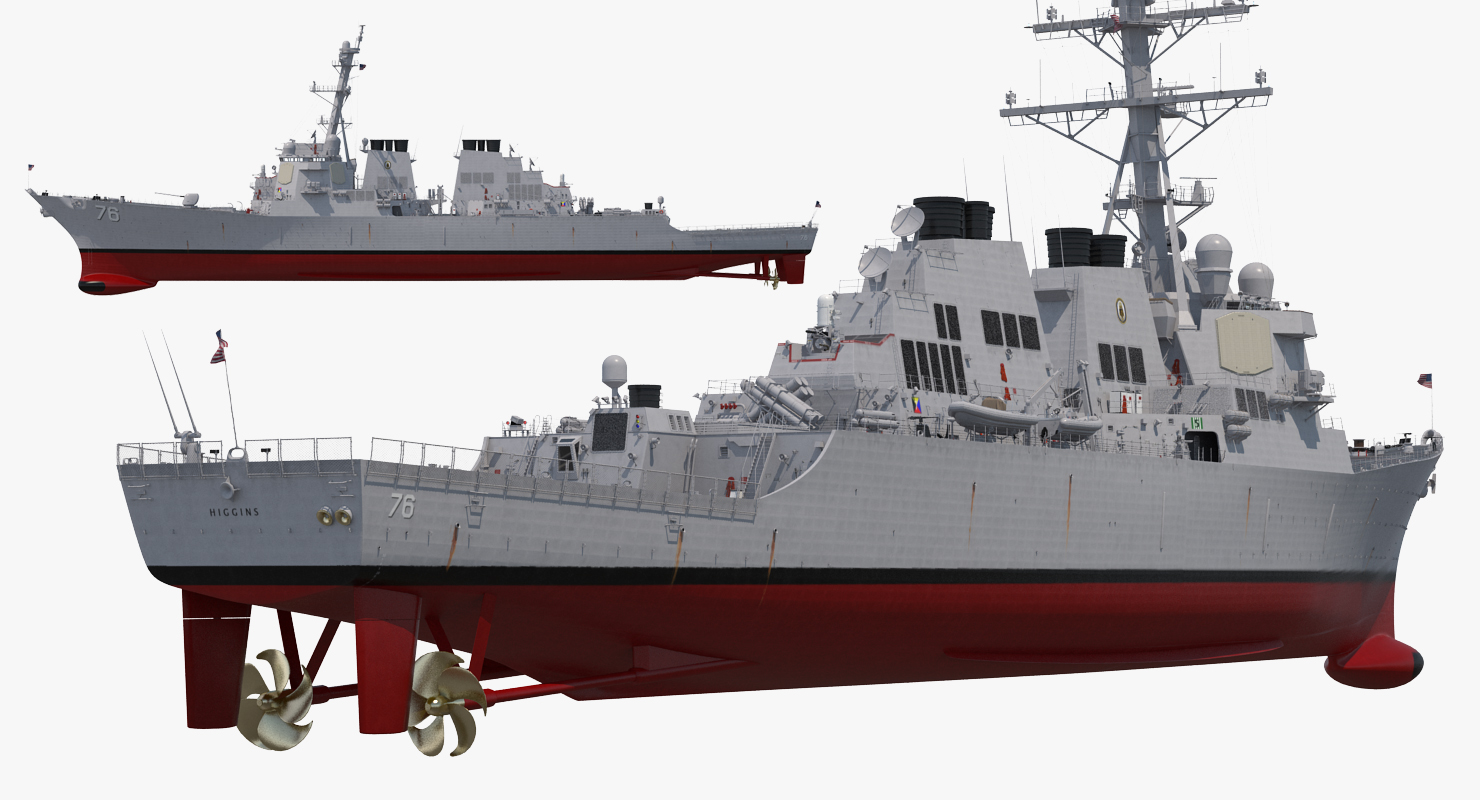 3D Arleigh Burke Destroyer Higgins DDG 76 model
