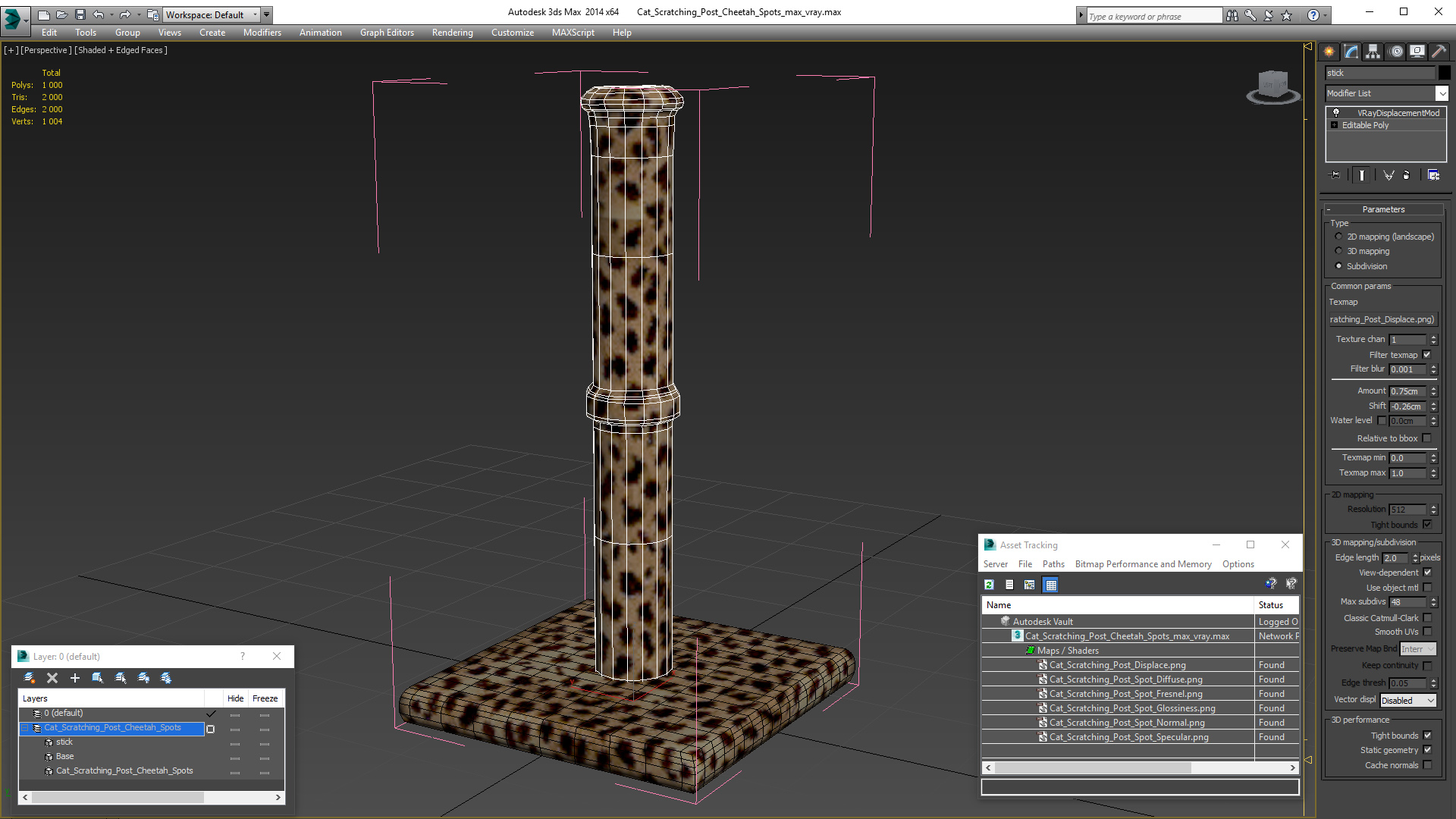 3D Cat Scratching Post Cheetah Spots model