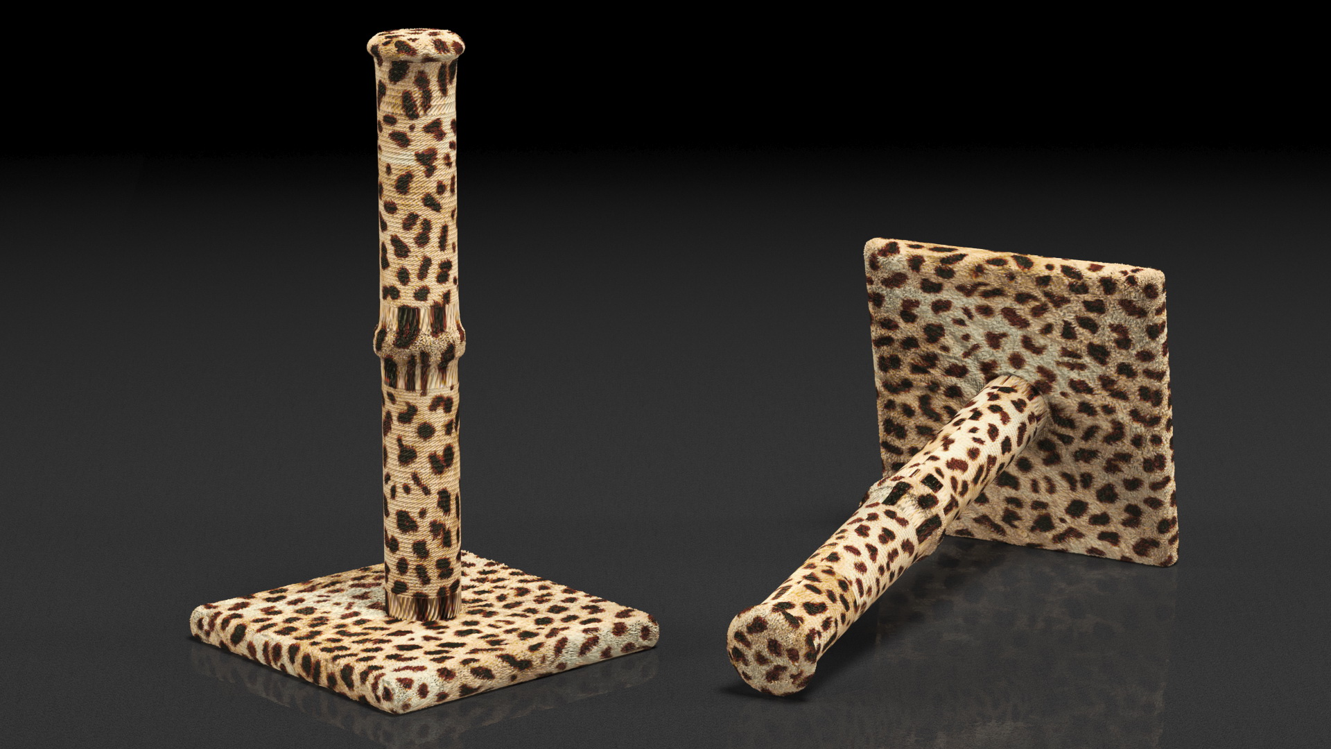 3D Cat Scratching Post Cheetah Spots model