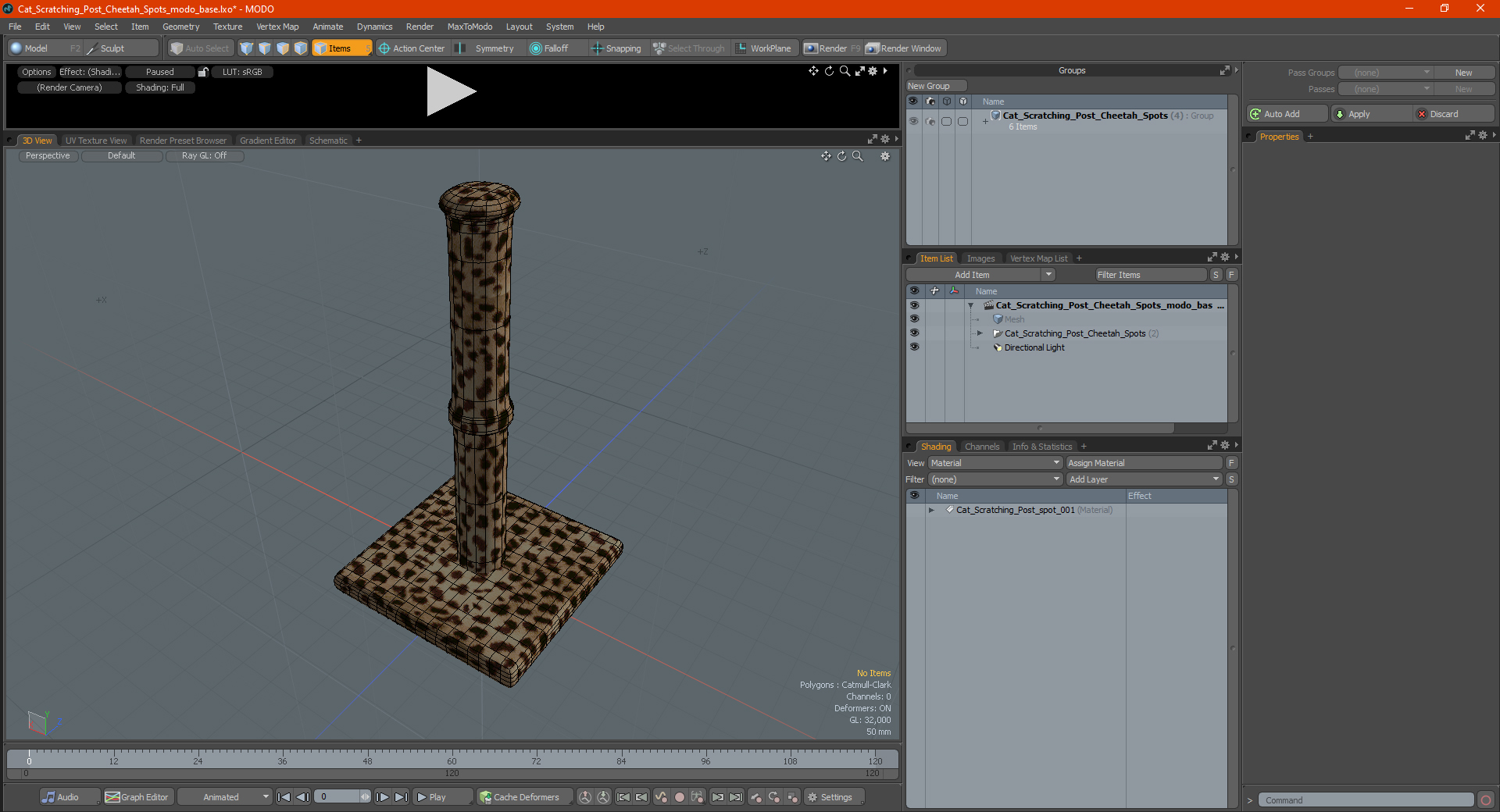 3D Cat Scratching Post Cheetah Spots model