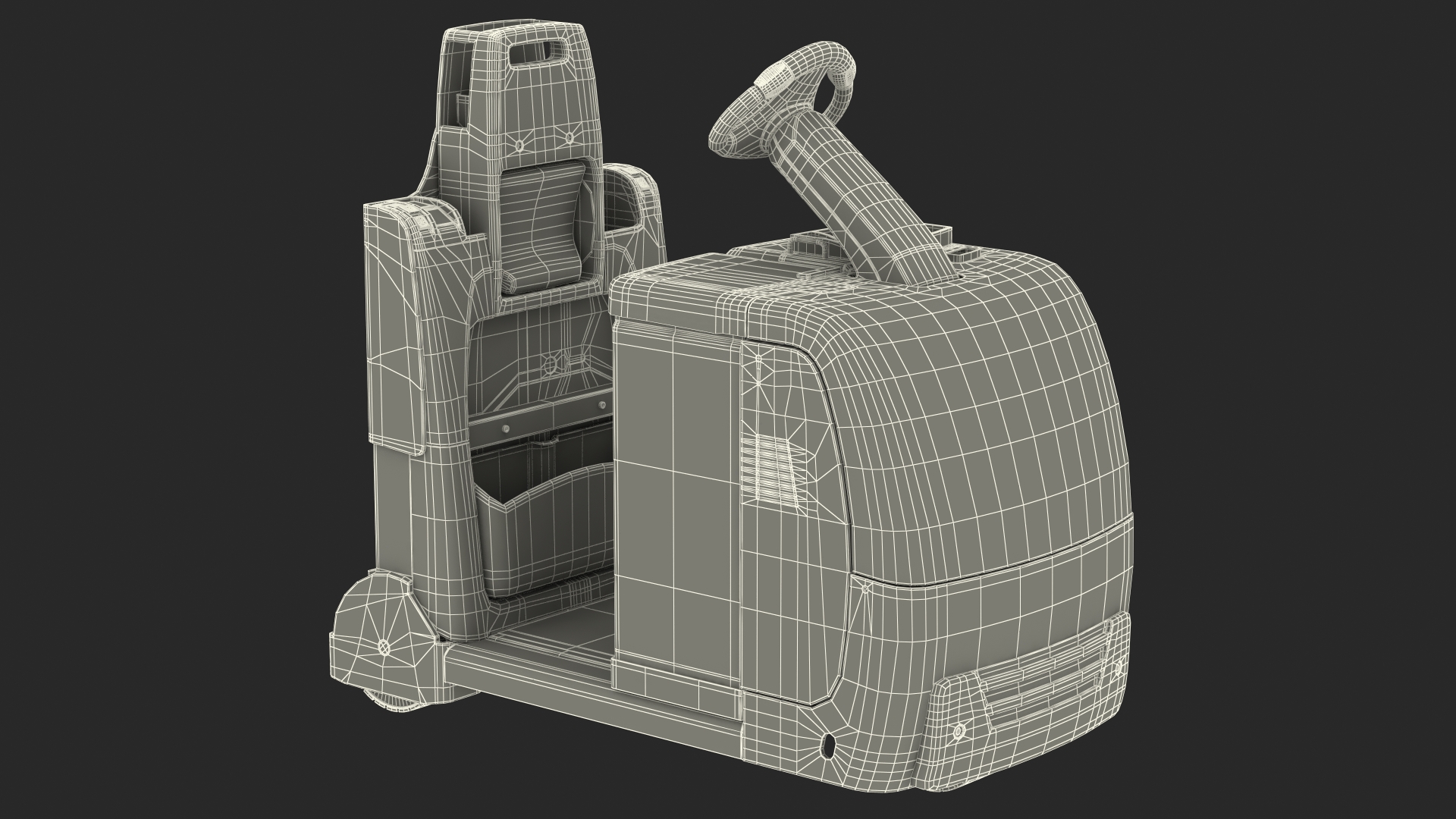 Tow Tractor Dirty Rigged 3D model
