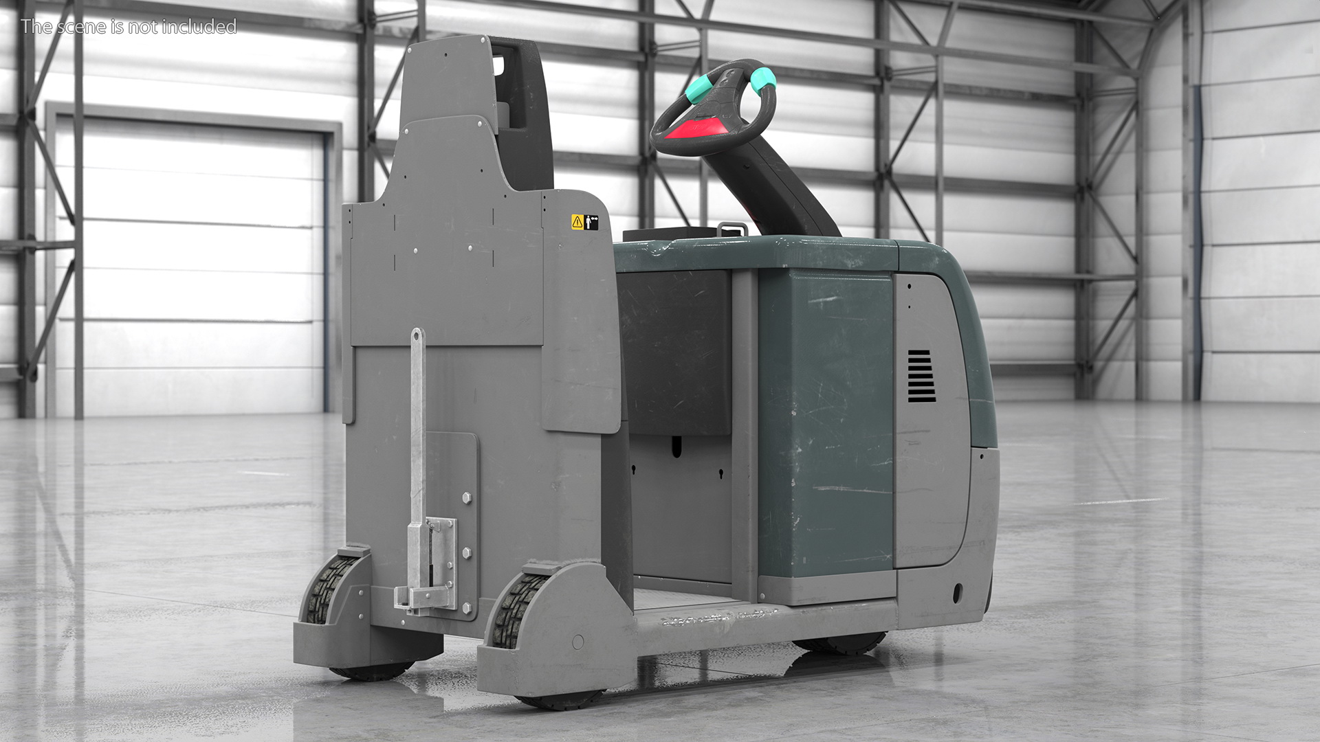 Tow Tractor Dirty Rigged 3D model